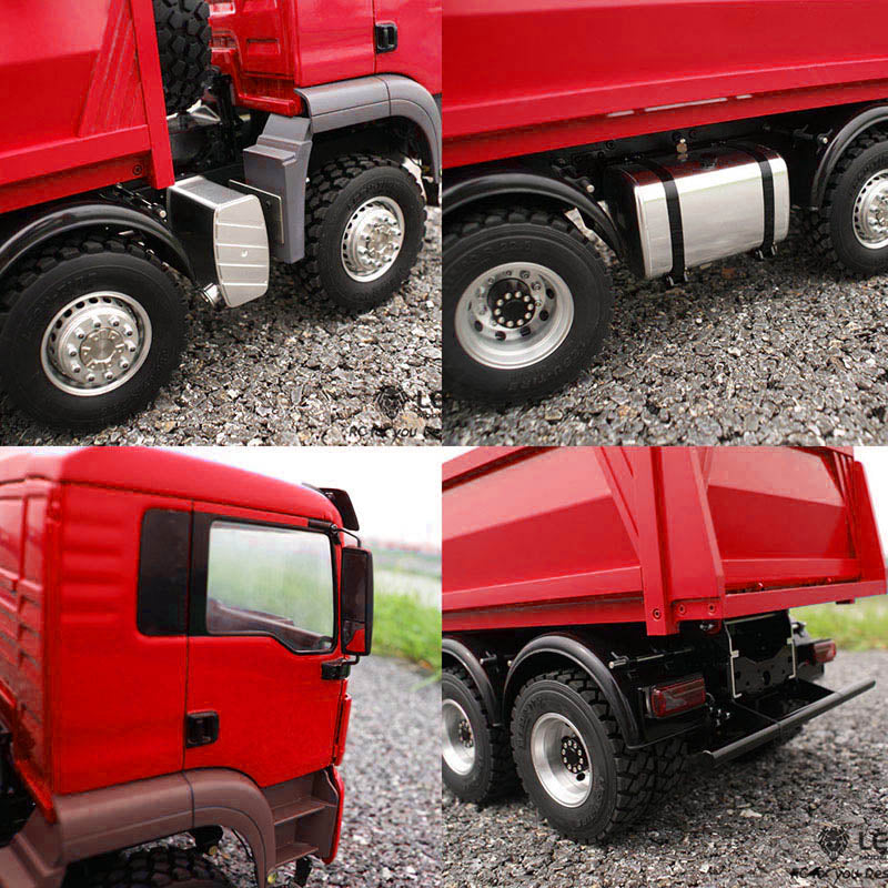 In Stock LESU 1/14 8*8 Hydraulic Painted RC Dumper Tipper For Truck Bucket Model W/ Motor ESC Servo Light Sound W/O Battery