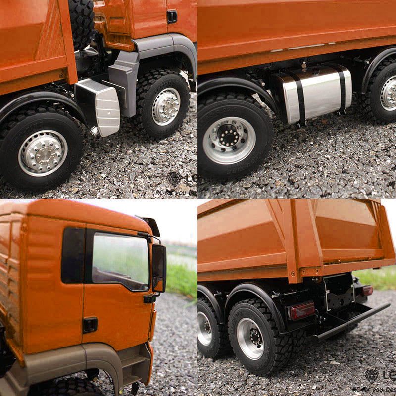 In Stock LESU 1/14 8*8 Hydraulic Painted RC Dumper Tipper For Truck Bucket Model W/ Motor ESC Servo Light Sound W/O Battery