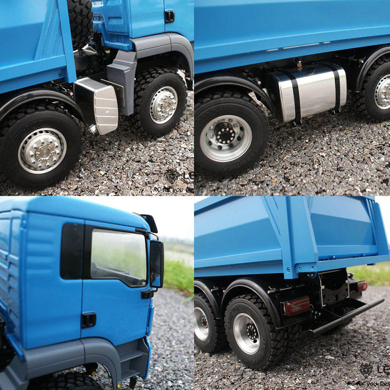 In Stock LESU 1/14 8*8 Hydraulic Painted RC Dumper Tipper For Truck Bucket Model W/ Motor ESC Servo Light Sound W/O Battery