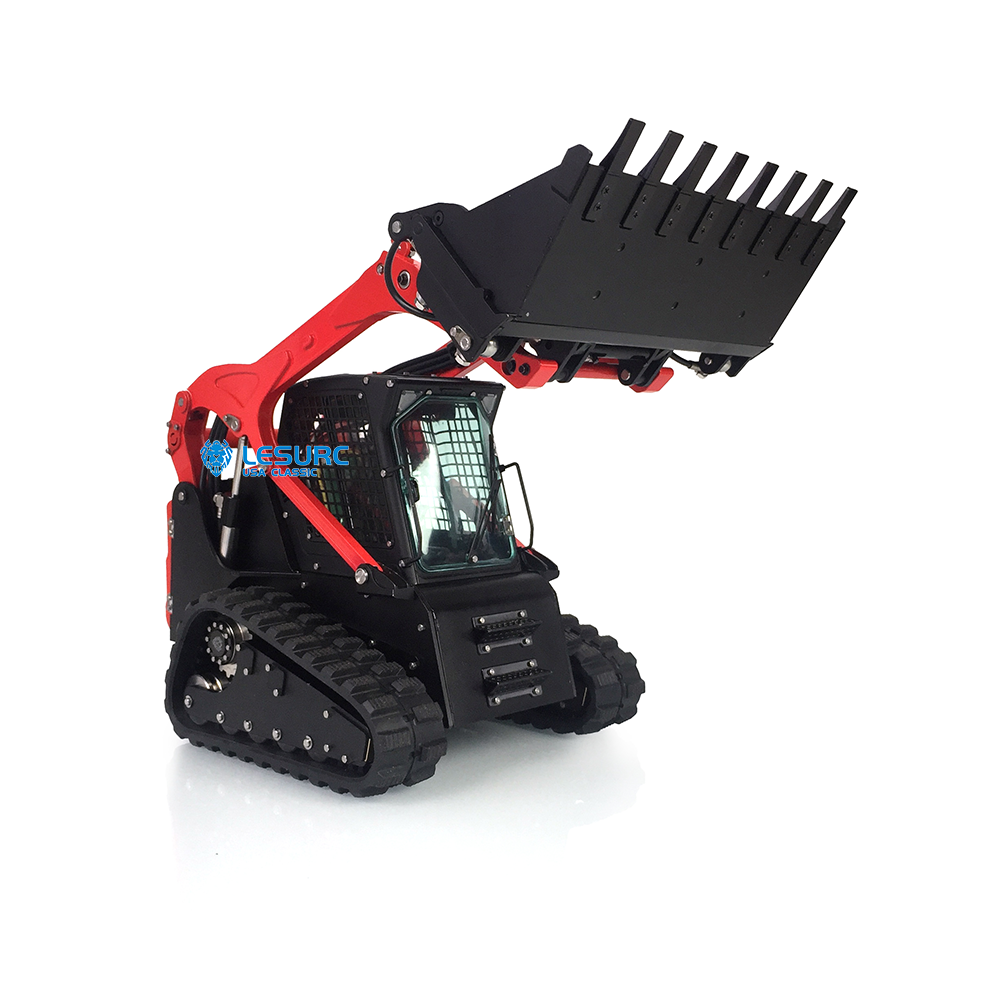 LESU 1/14 RC Hydraulic Aoue-LT5 Tracked Skid-Steer Loader Metal Remote Control Construction Vehicle RTR Model Lights Battery