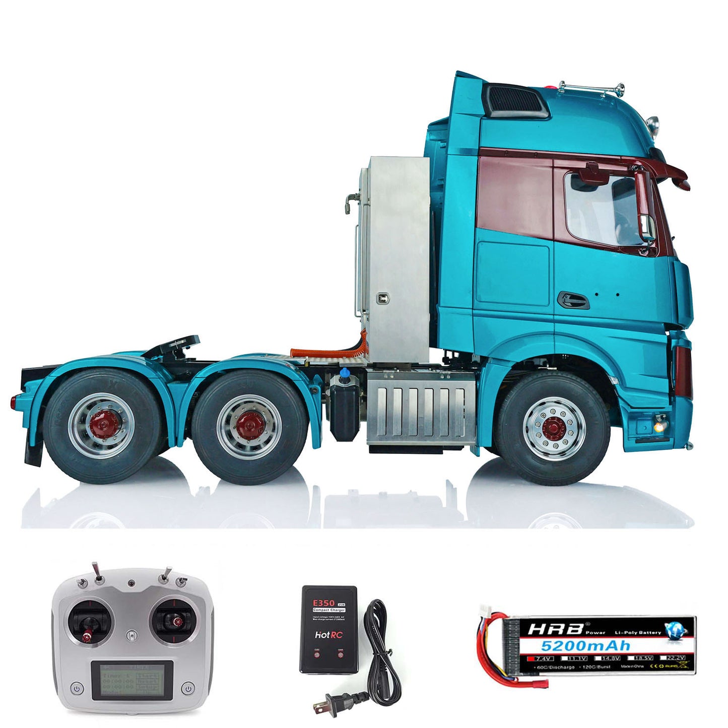 LESU 1/14 RC RTR Highline Tractor Truck Model 1851 3363 6*6 Metal Chassis W/ Sound & Light Systems Electric Wiper Battery ESC