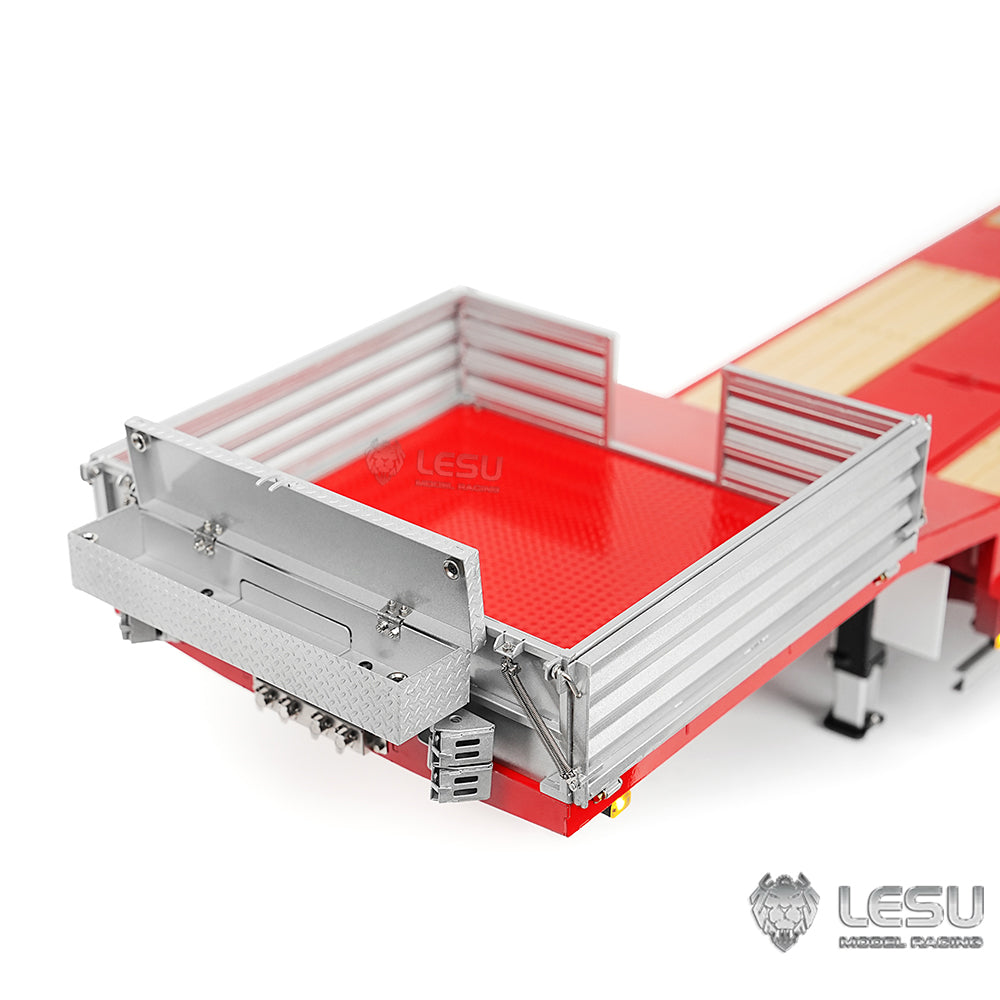 LESU 1/14 Hydraulic Lifting Tailboard Metal Trailer for RC Tractor Truck Lorry Emulated Construction Vehicle Model Lights Pump ESC