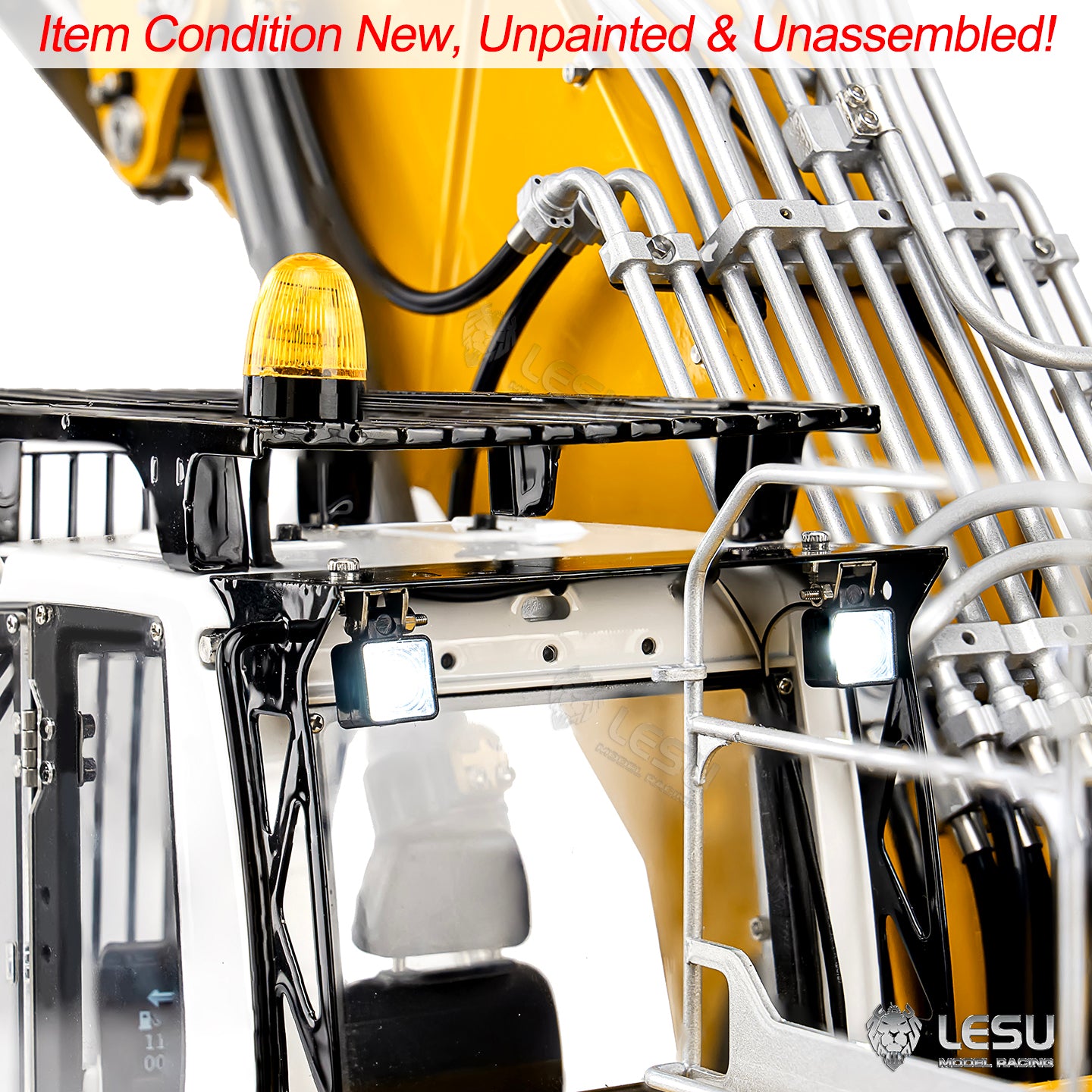 LESU 1/14 Aoue Radio Controlled Dual Pumps LR956 Hydraulic Excavator KIT Metal 3 Arms RC Digger Model 4+3CH Valve Light GPS