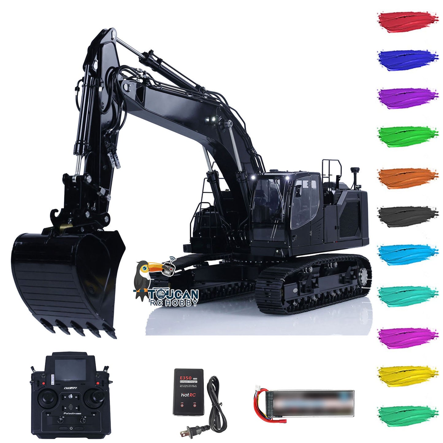 1/14 Metal LESU LR945 Remote Control Hydraulic Tracked Excavator Ready To Run Engineering Car Model With 7TH Reversing Valve