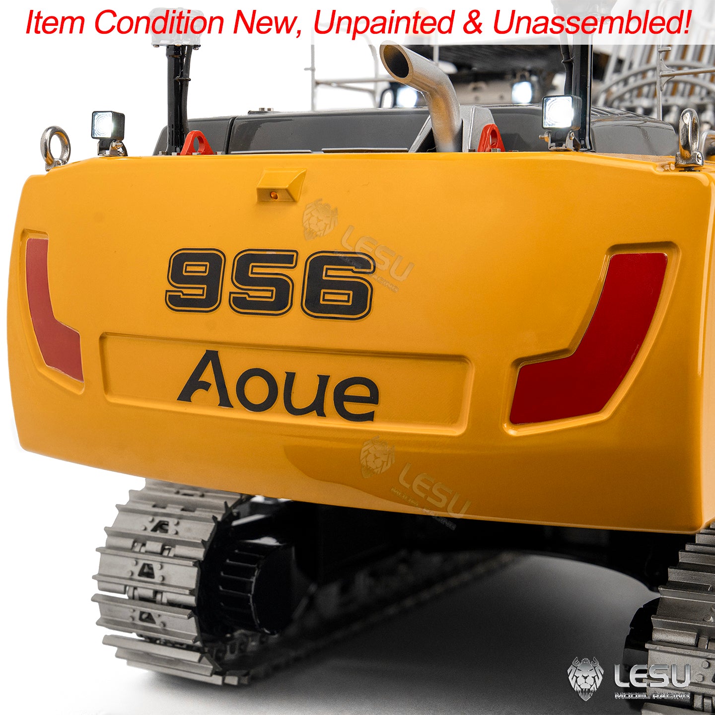 LESU 1/14 Aoue Radio Controlled Dual Pumps LR956 Hydraulic Excavator KIT Metal 3 Arms RC Digger Model 4+3CH Valve Light GPS