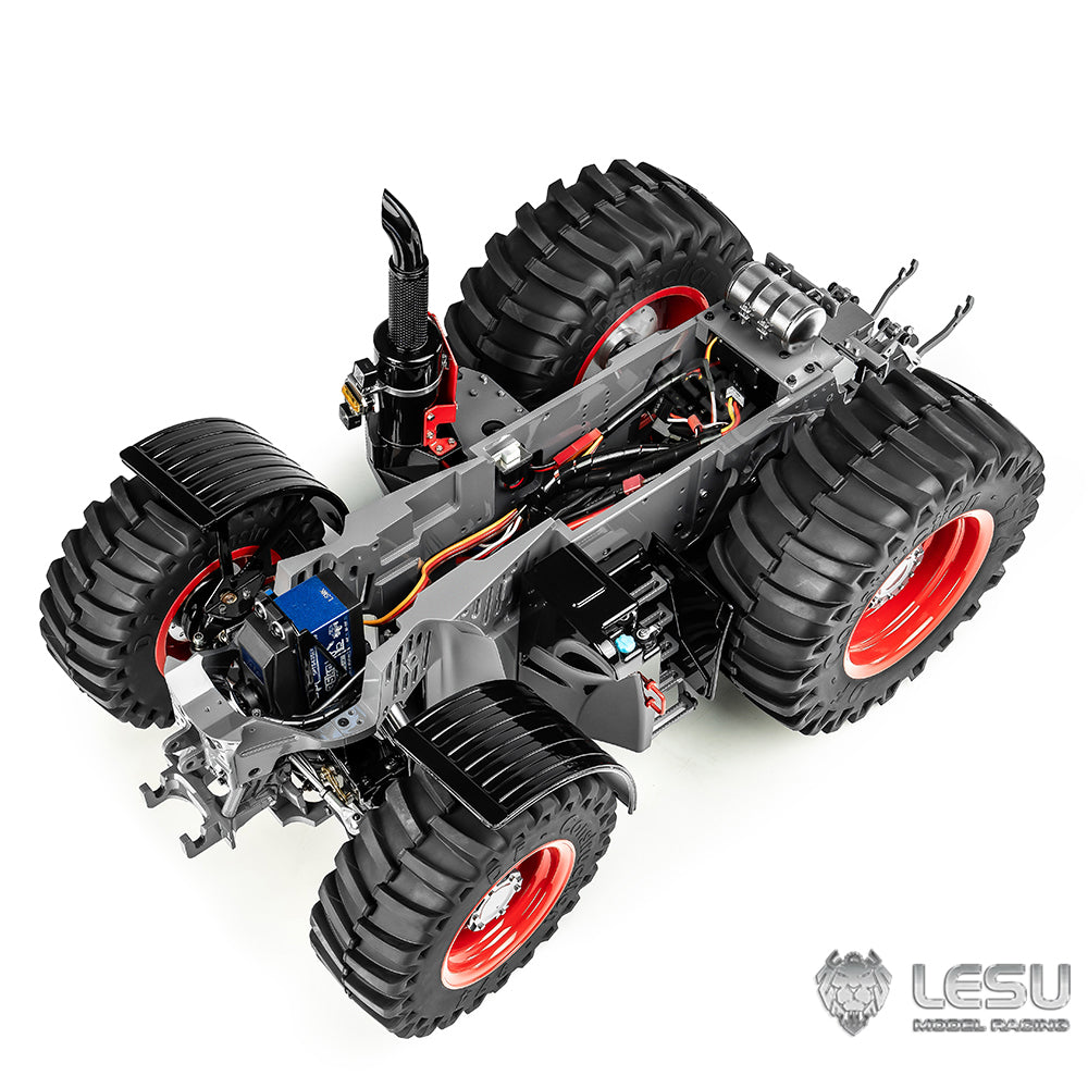 US STOCK 1/16 LESU 4X4 1050 Wheeled RC Tractors RTR AWD ft1050 Metal Chassis Car Differential Lock Painted Cabin Battery Teshulianjie