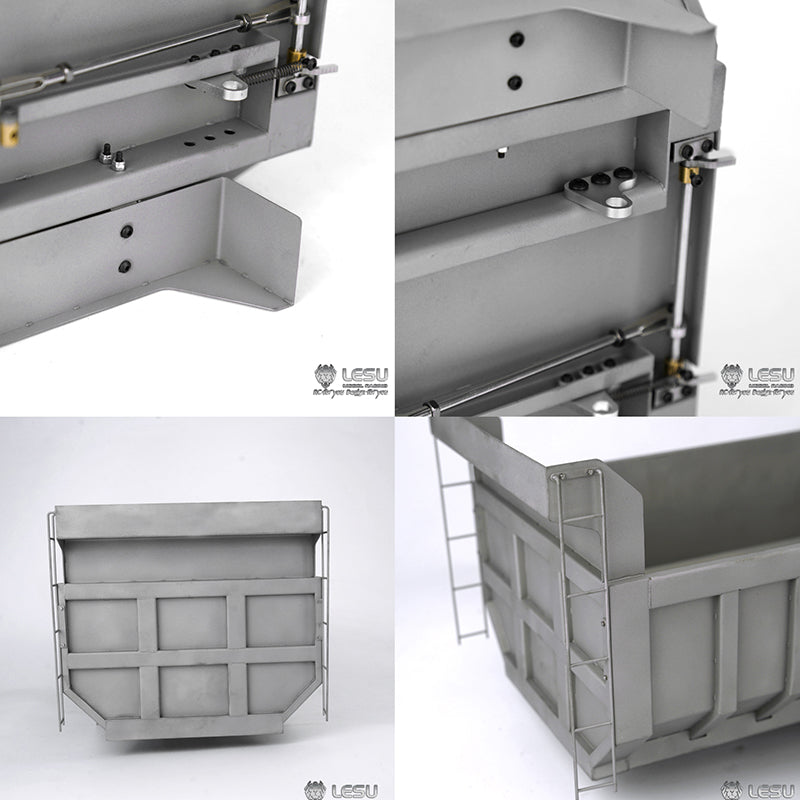 LESU Metal Car Bucket Dumper Box for DIY 1/14 Scale 8*8 Truck Construction Vehicle Model Spare Parts Replacements DIY