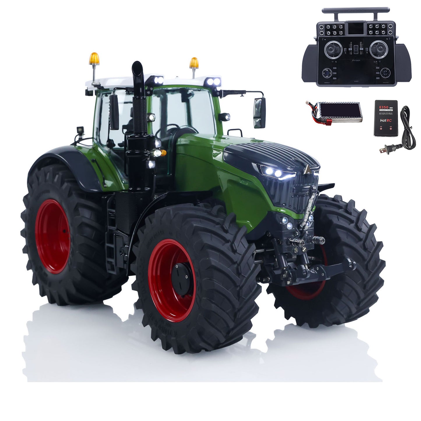 IN Stock LESU AOUE 1050 Metal 4x4 1/14 RC Tractor Truck Hydraulic Agricultural Vehicles K500 Seedbed Pre-sowing Soil Preparation Machine Frsky XE Lite