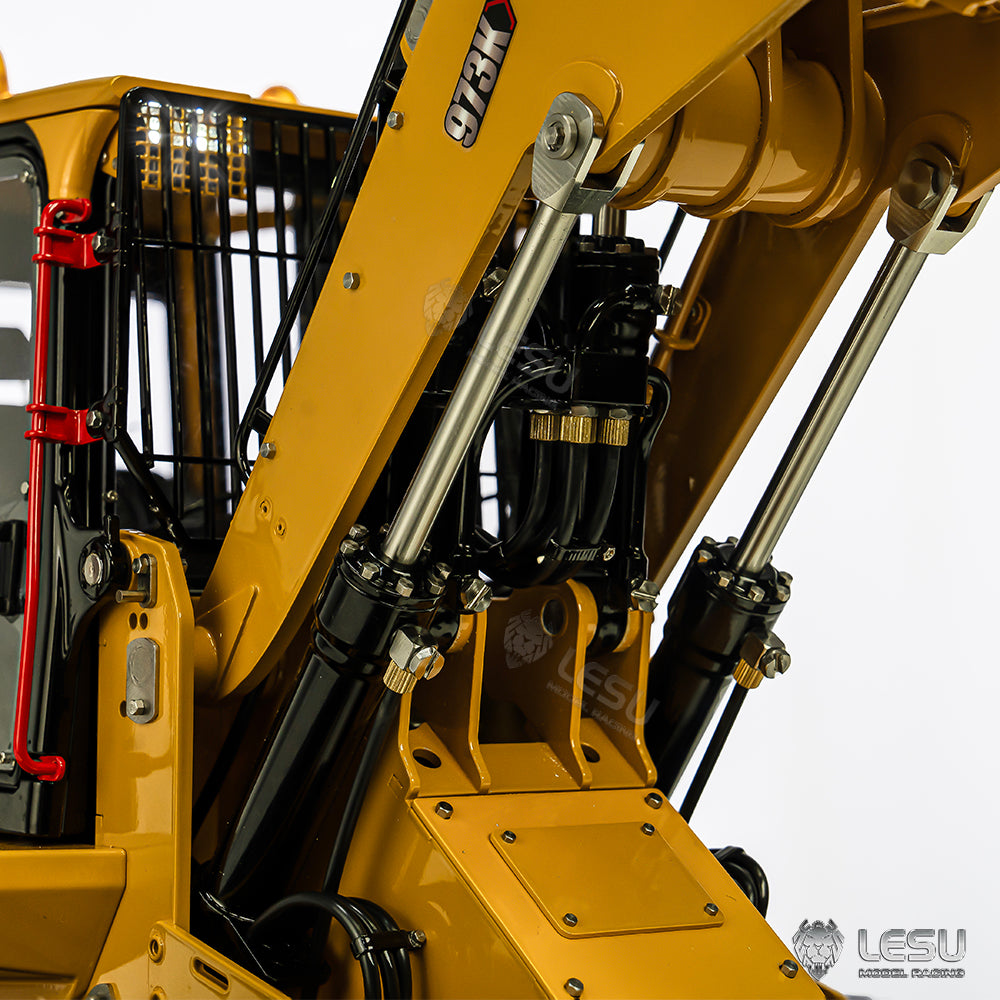 LESU 973K 1/14 Metal RC Hydraulic Loader B0024 with Openable Bucket Rear Ripper Light Sound System for Construction Model Hobbyists