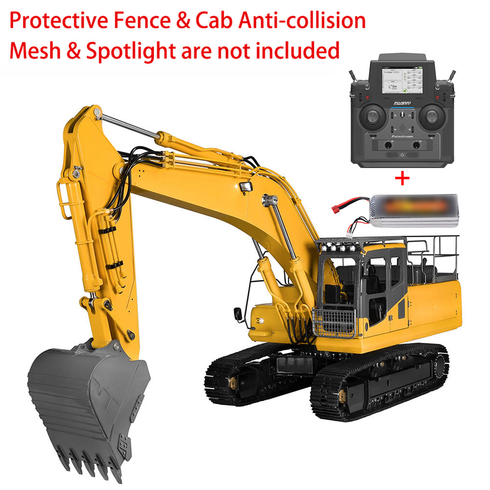 LESU PC360 1/14 Metal RC Excavator B0002 RTR Steel Alloy Hydraulic Digger Model with FlySky PL18EV Lite Controller Light System for Hobby Collectors