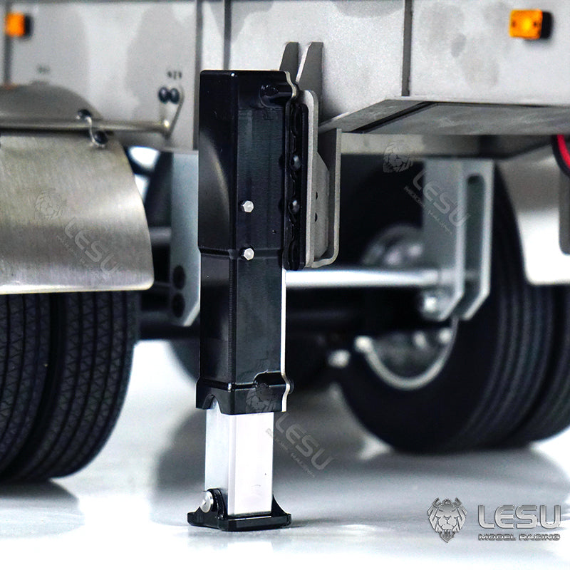 LESU 1/14 Metal Hydraulic Lifting Semi Trailer Dump Truck For Tractor Truck DIY RC Model With U Bucket A0006 Electric Legs