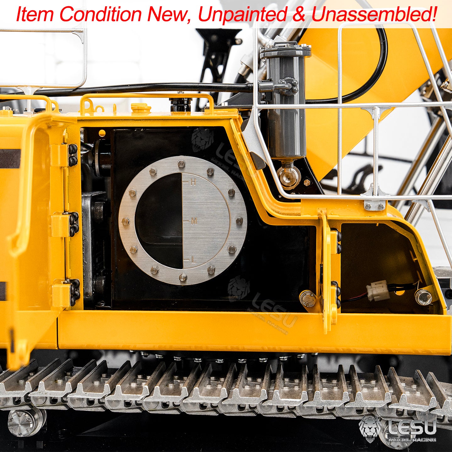 LESU 1/14 Aoue Radio Controlled Dual Pumps LR956 Hydraulic Excavator KIT Metal 3 Arms RC Digger Model 4+3CH Valve Light GPS