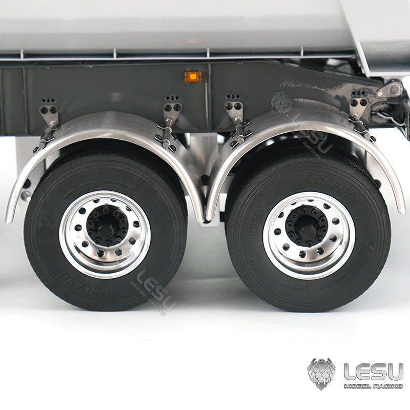 LESU 1/14 Metal Hydraulic Lifting Semi Trailer Dump Truck For Tractor Truck DIY RC Model With U Bucket A0006 Electric Legs