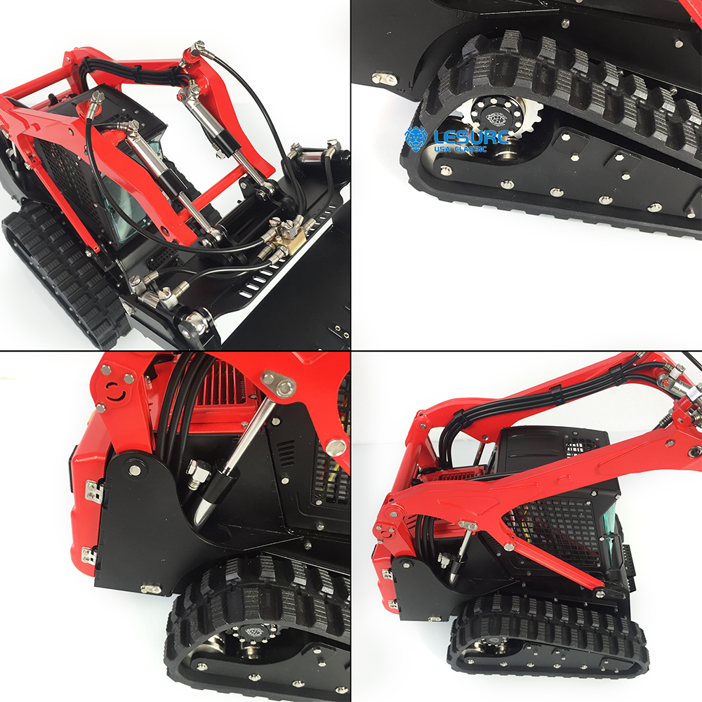 US STOCK LESU 1/14 Metal RC Hydraulic Aoue-LT5 Tracked Skid-Steer Loader RTR Model Sound Lights Units Ready To Run