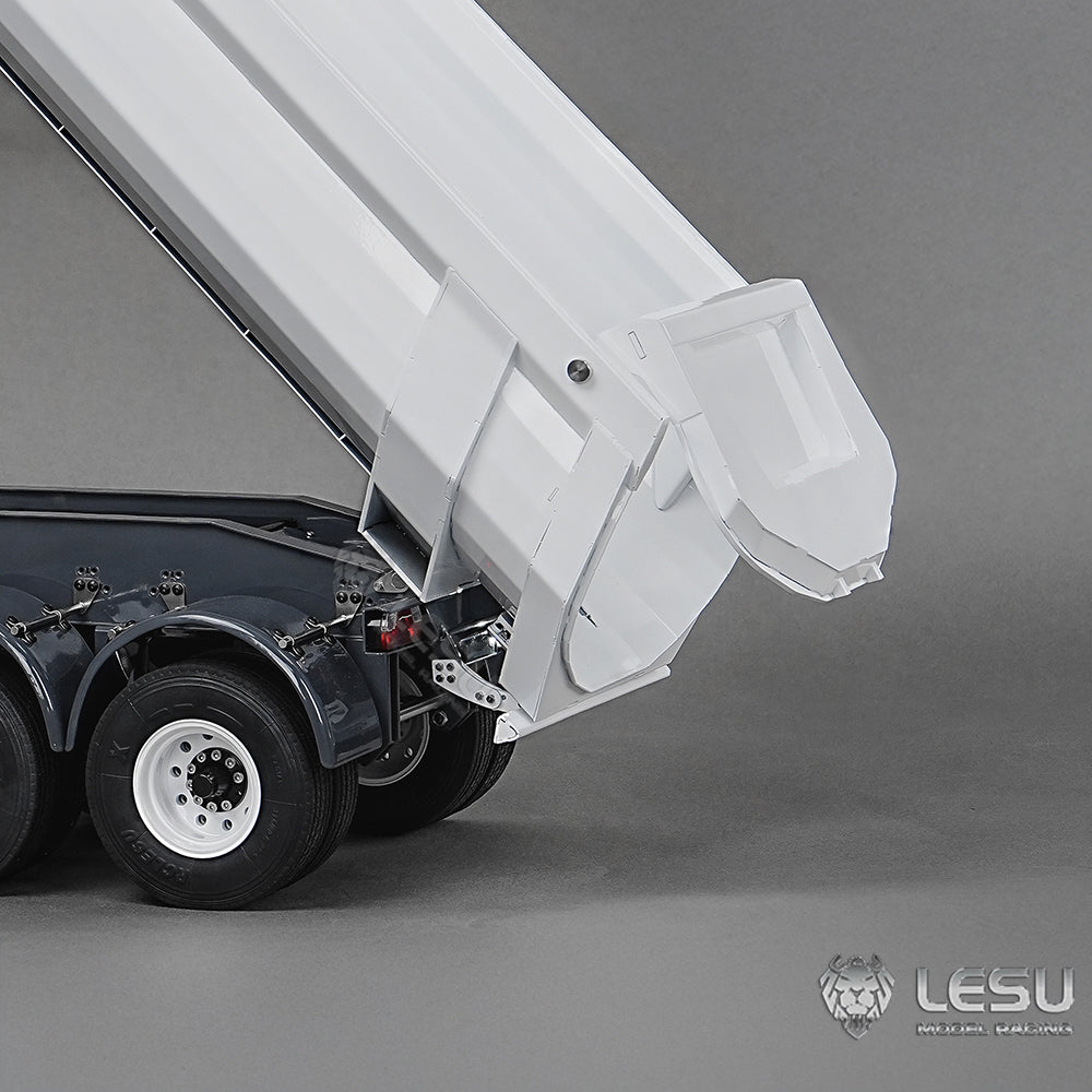 Metal LESU 3 Axles 1/14 Hydraulic Dump Trailer Model for RC Tractor Truck DIY TAMIYA With A0045 U-Bucket Electric Lifting Legs