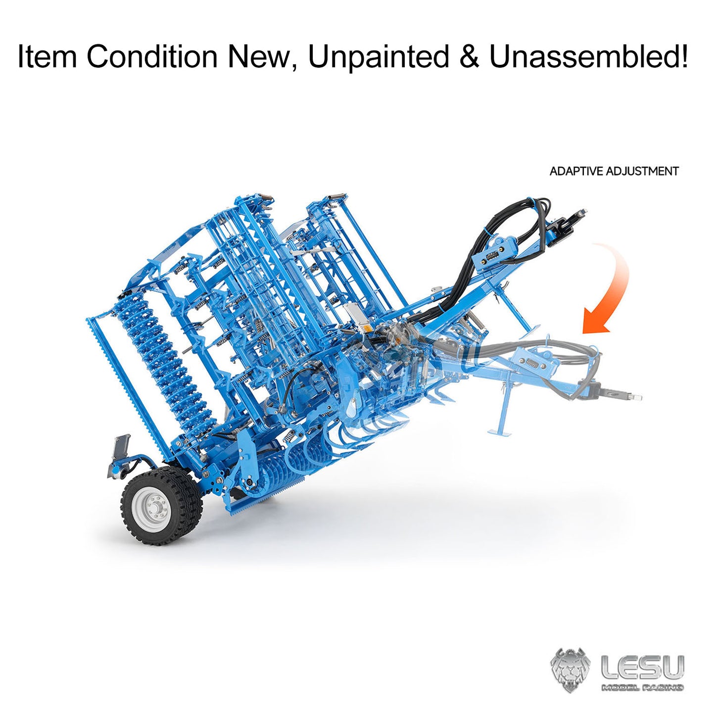 K500 Metal Seedbed Pre-sowing Soil Preparation Machine KIT Plough for LESU 1/14 RC Hydraulic Tractor Car 1050 Agricultural Truck