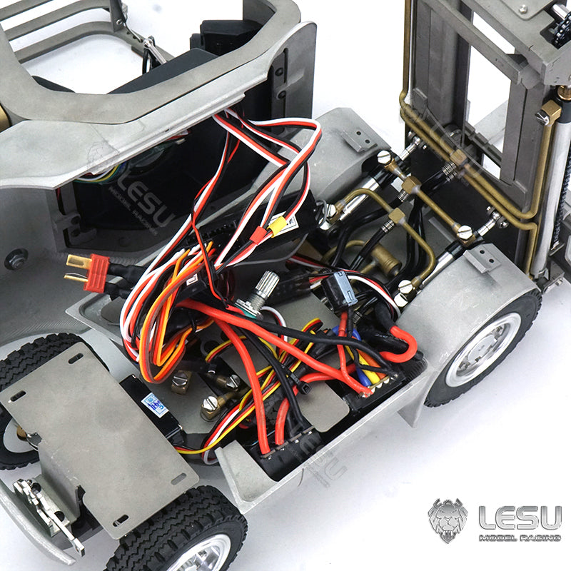 LESU Remote Control 1/14 Hydraulic Forklift RC Transfer Construction Truck Model With ESC Motor Servo Light Sound System