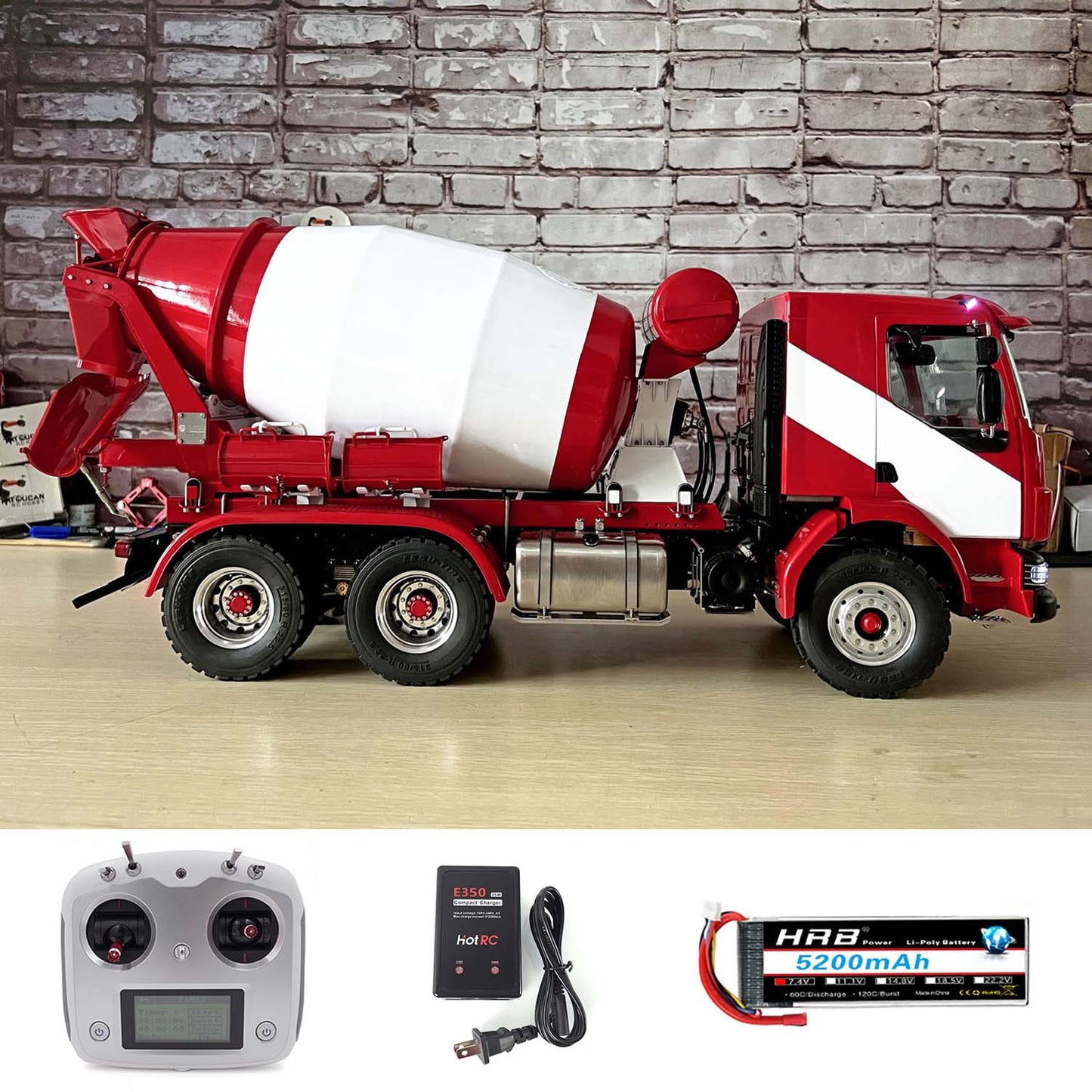 LESU 1/14 6x6 Metal RC Concrete Car Mixer Truck Battery Radio RTR of Construction Vehicle Model W/ I6S Radio Motor Servo Battery