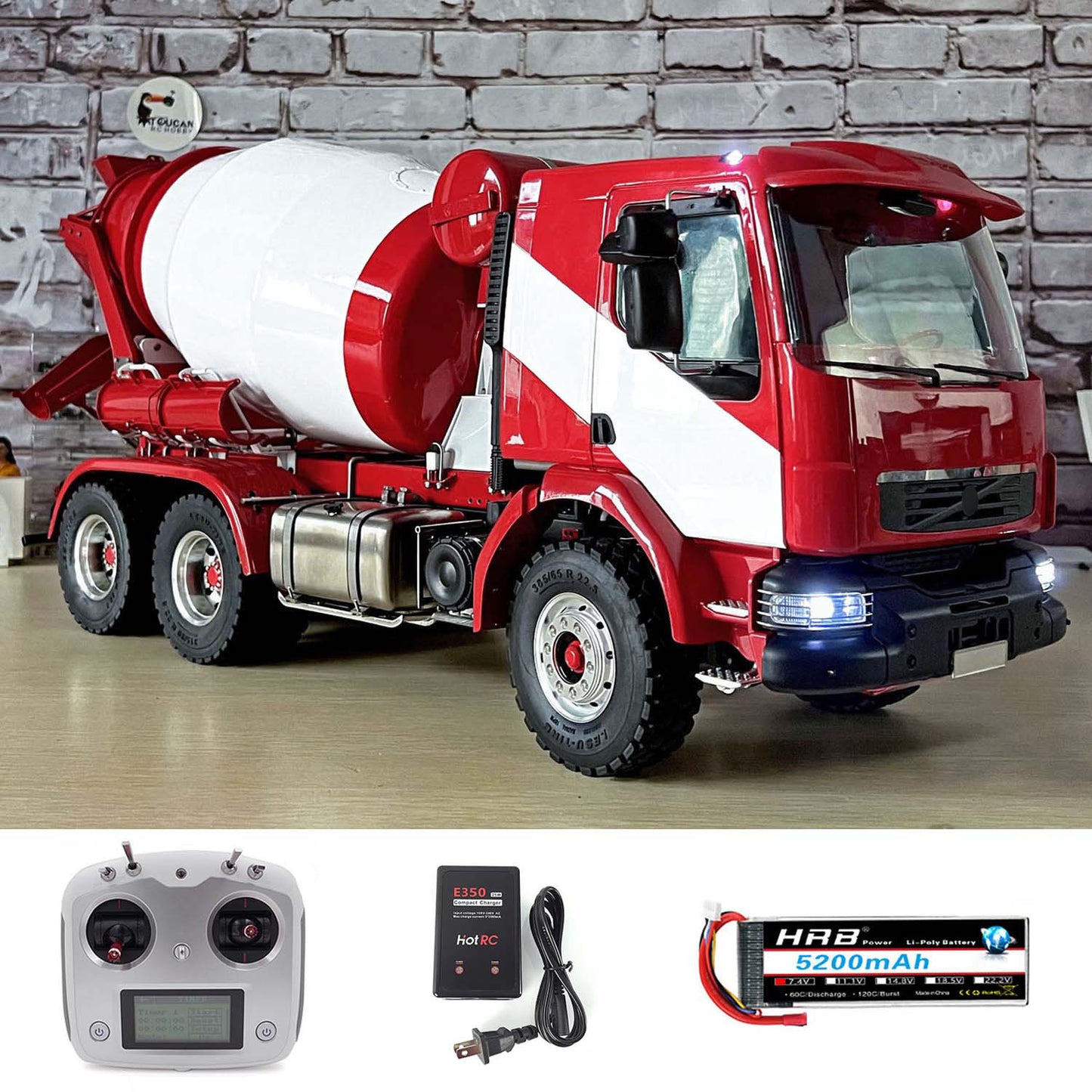 LESU 1/14 6x6 Metal RC Concrete Car Mixer Truck Battery Radio RTR of Construction Vehicle Model W/ I6S Radio Motor Servo Battery