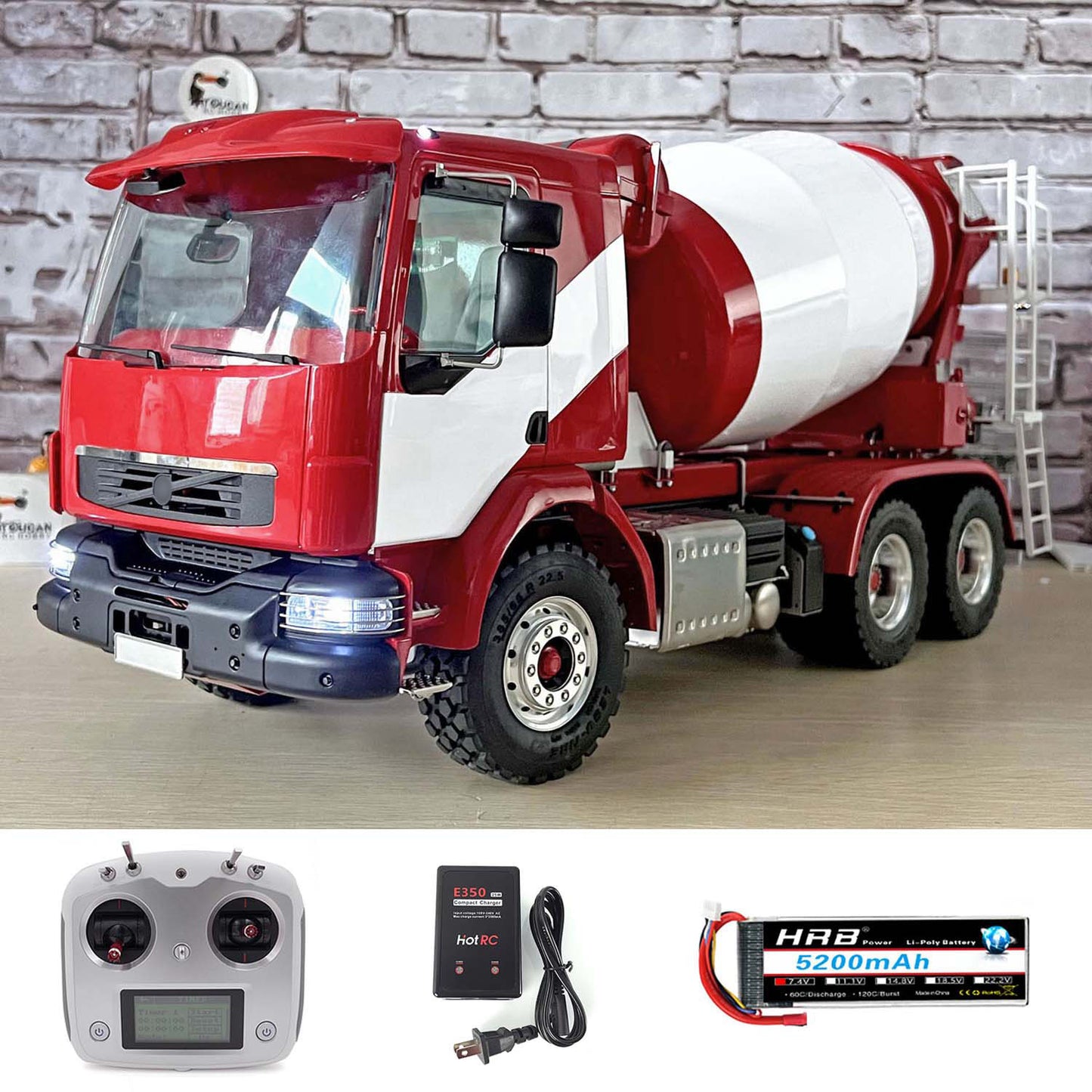 LESU 1/14 6x6 Metal RC Concrete Car Mixer Truck Battery Radio RTR of Construction Vehicle Model W/ I6S Radio Motor Servo Battery