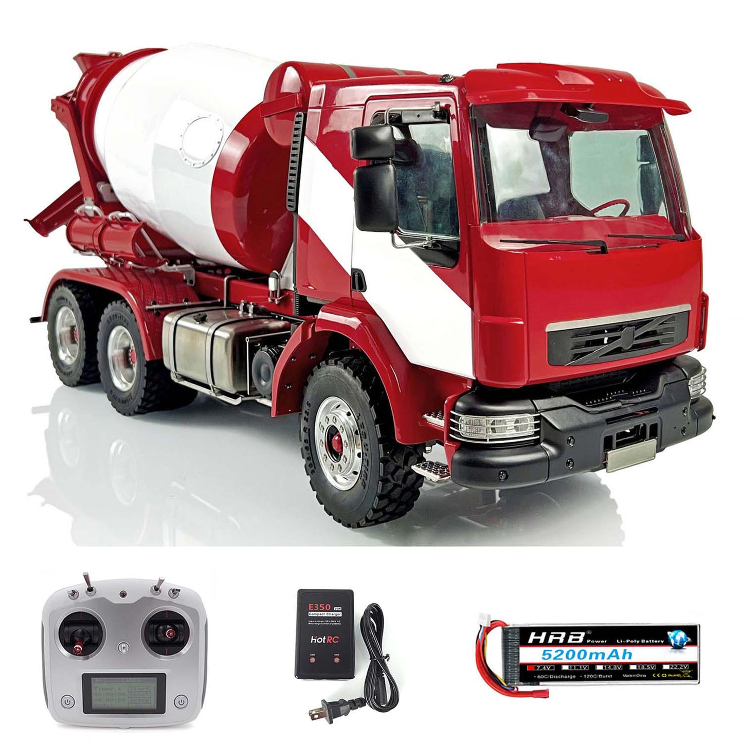 LESU 1/14 6x6 Metal RC Concrete Car Mixer Truck Battery Radio RTR of Construction Vehicle Model W/ I6S Radio Motor Servo Battery