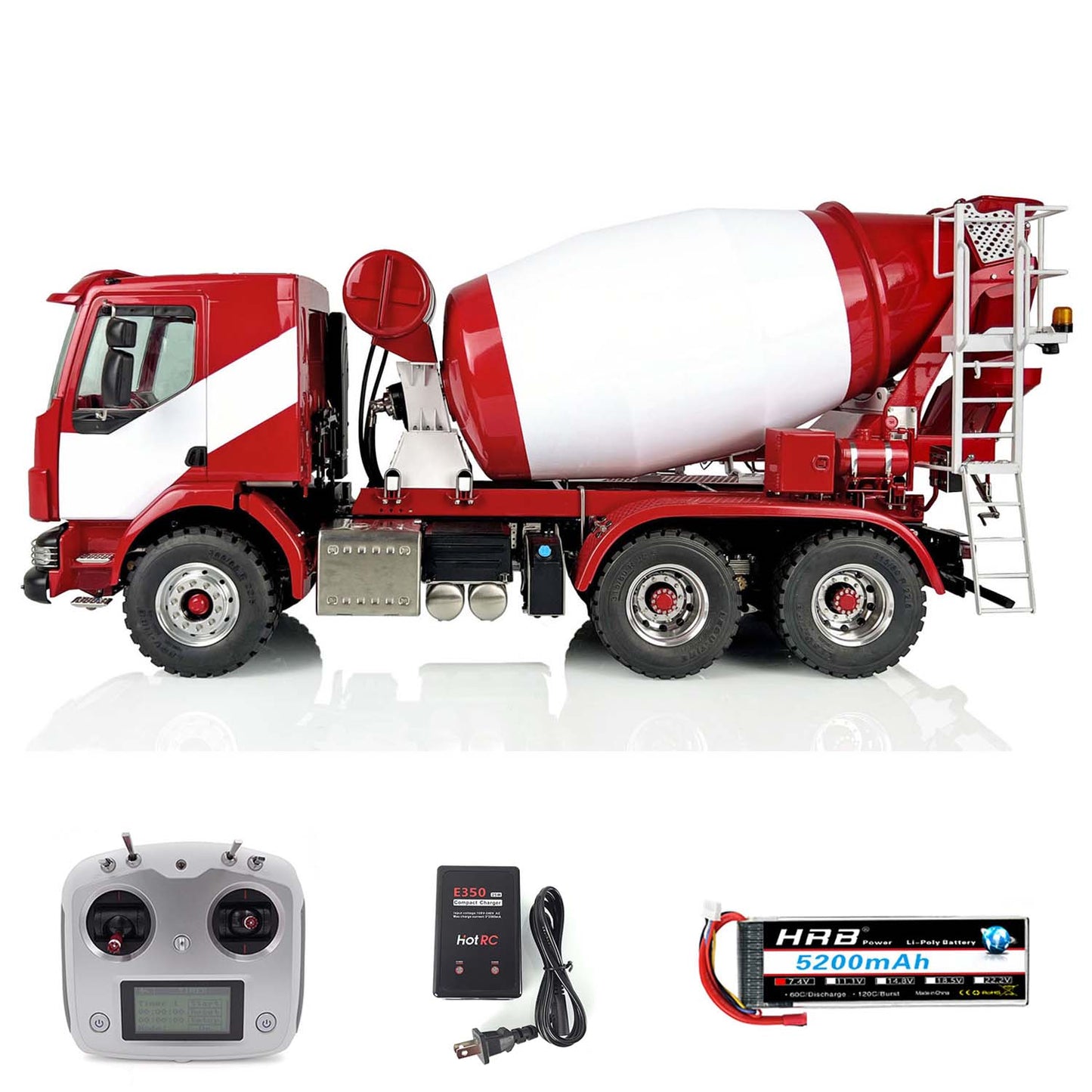 LESU 1/14 6x6 Metal RC Concrete Car Mixer Truck Battery Radio RTR of Construction Vehicle Model W/ I6S Radio Motor Servo Battery