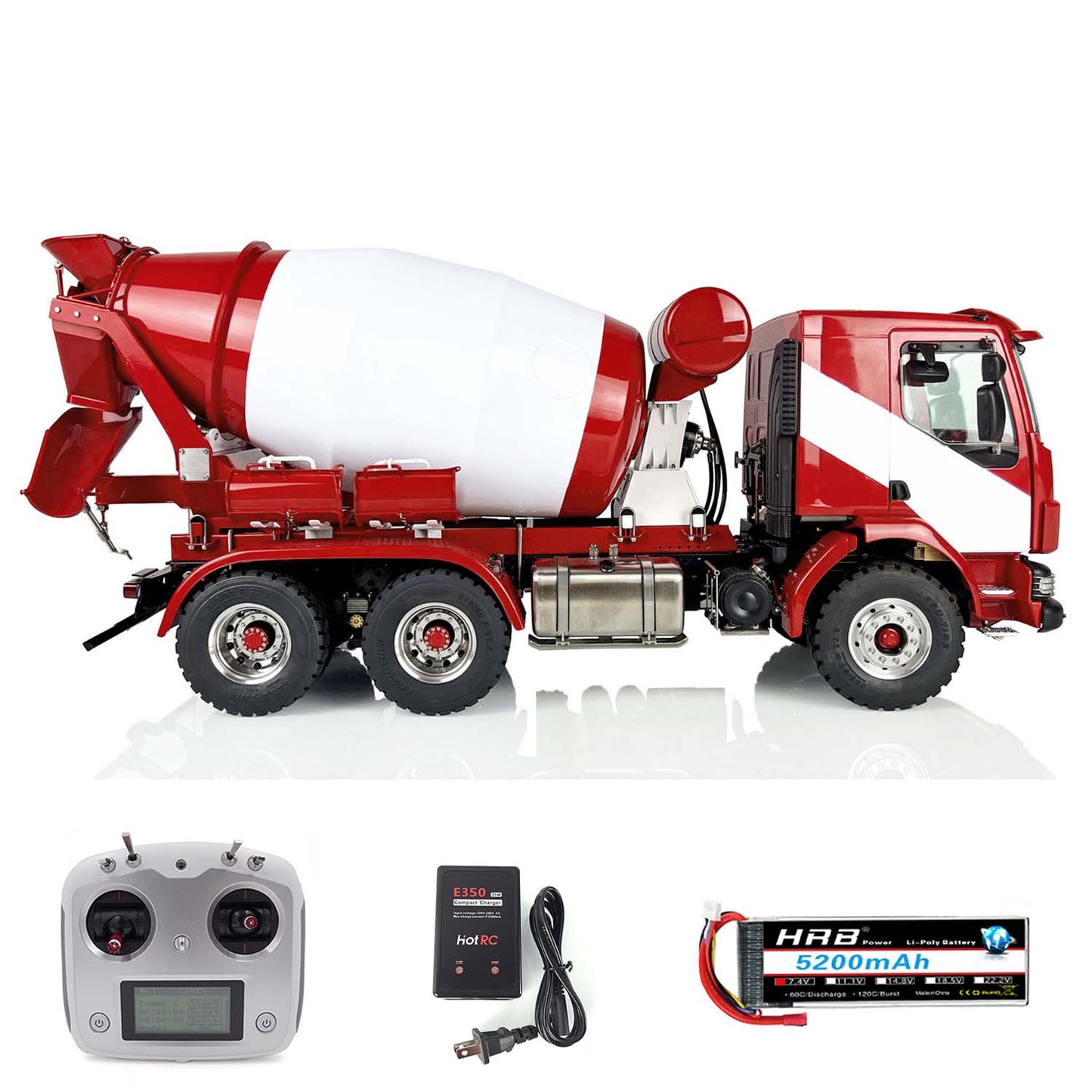 LESU 1/14 6x6 Metal RC Concrete Car Mixer Truck Battery Radio RTR of Construction Vehicle Model W/ I6S Radio Motor Servo Battery