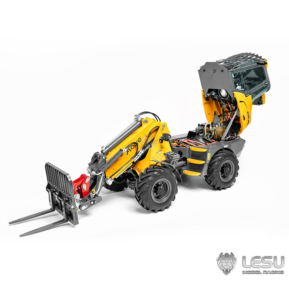 US STOCK LESU AT1050 1/14 Hydraulic RC Telescopic Arm Fork Loader Painted Assembled Car Light Sound Module Fast Shipment Teshulianjie