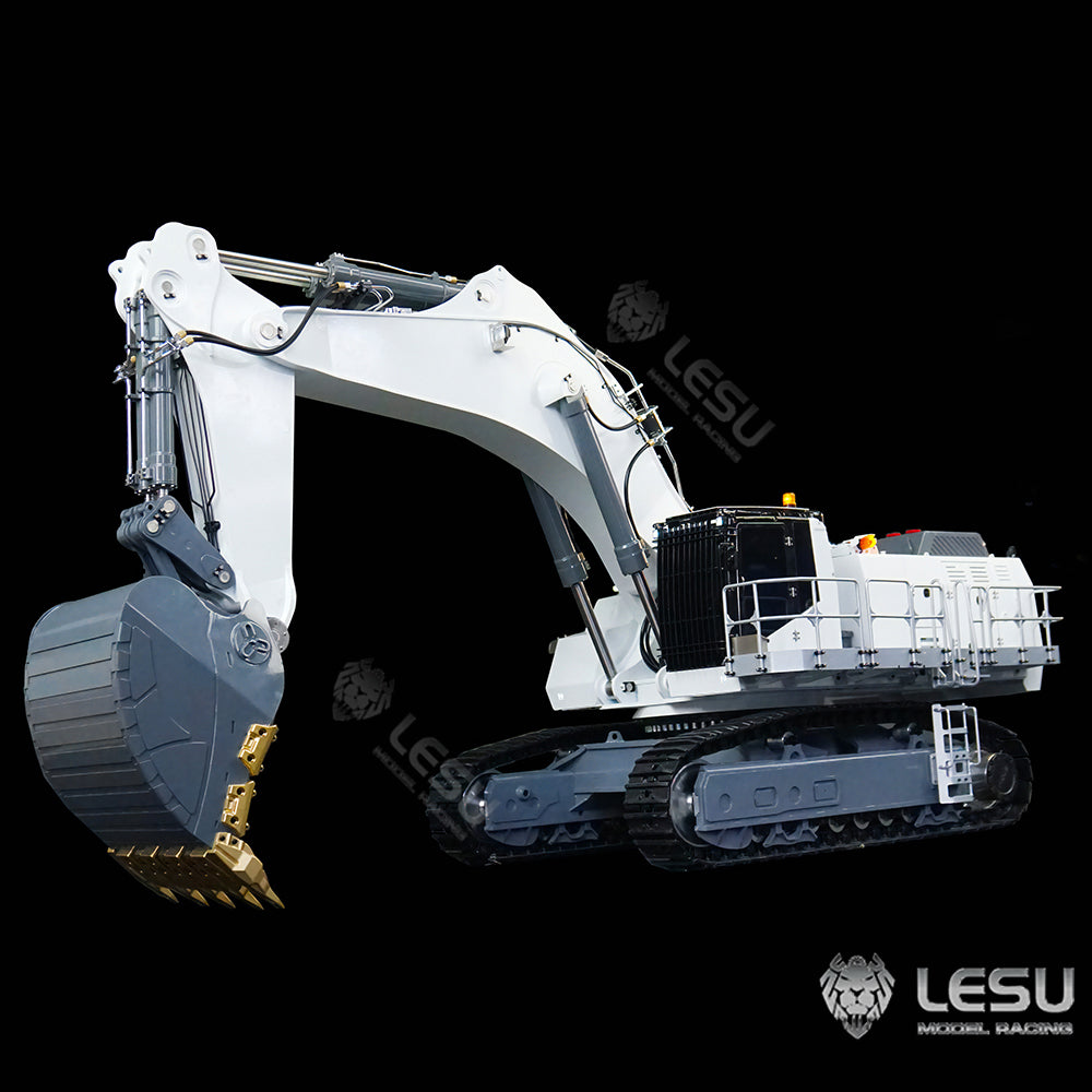 1:14 LESU AOUE 9150 RC Metal Tracked Painted Hydraulic Excavator Double Oil Pumps Heavy Backhoe Shovel W/ Light ESC Servo Motor