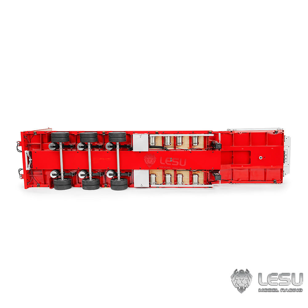 LESU 1/14 Hydraulic Lifting Tailboard Metal Trailer for RC Tractor Truck Lorry Emulated Construction Vehicle Model Lights Pump ESC