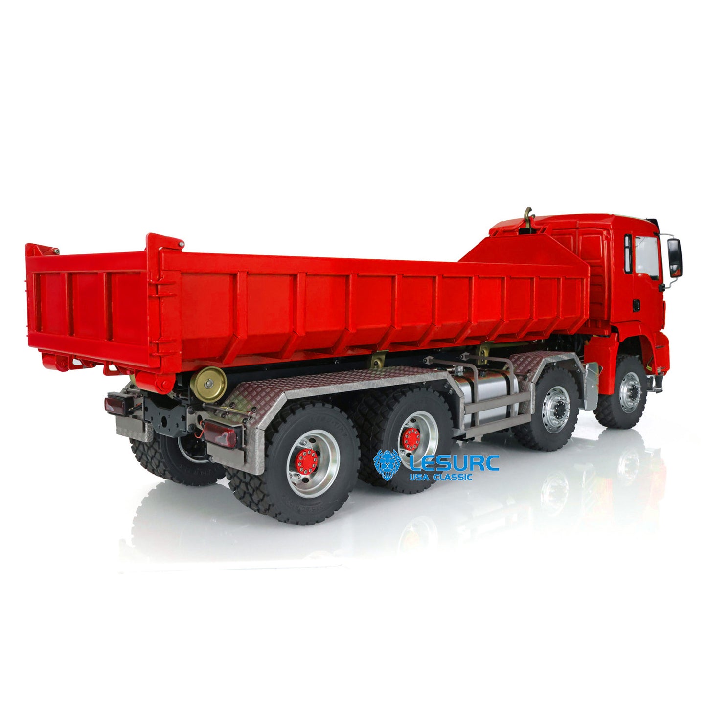 LESU 1/14 8x8 Metal Hydraulic RC Roll On Off Dump Truck 2 Speed Transmission FlySky I6S Radio Controller Sound Light System