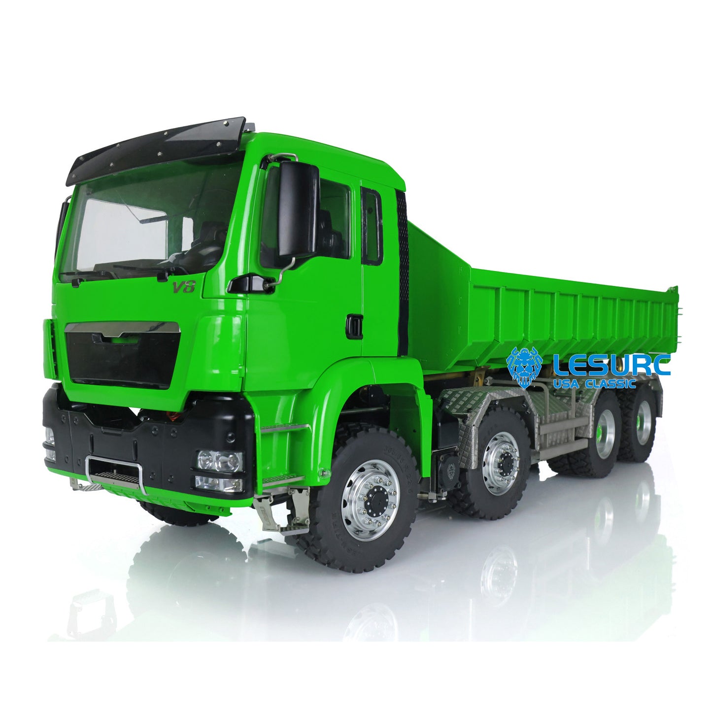 LESU 1/14 TGS 8*8 Hydraulic Dumper for Remote Controlled Truck Roll On/Off Tipper W/ Sound Light System Motor Servo