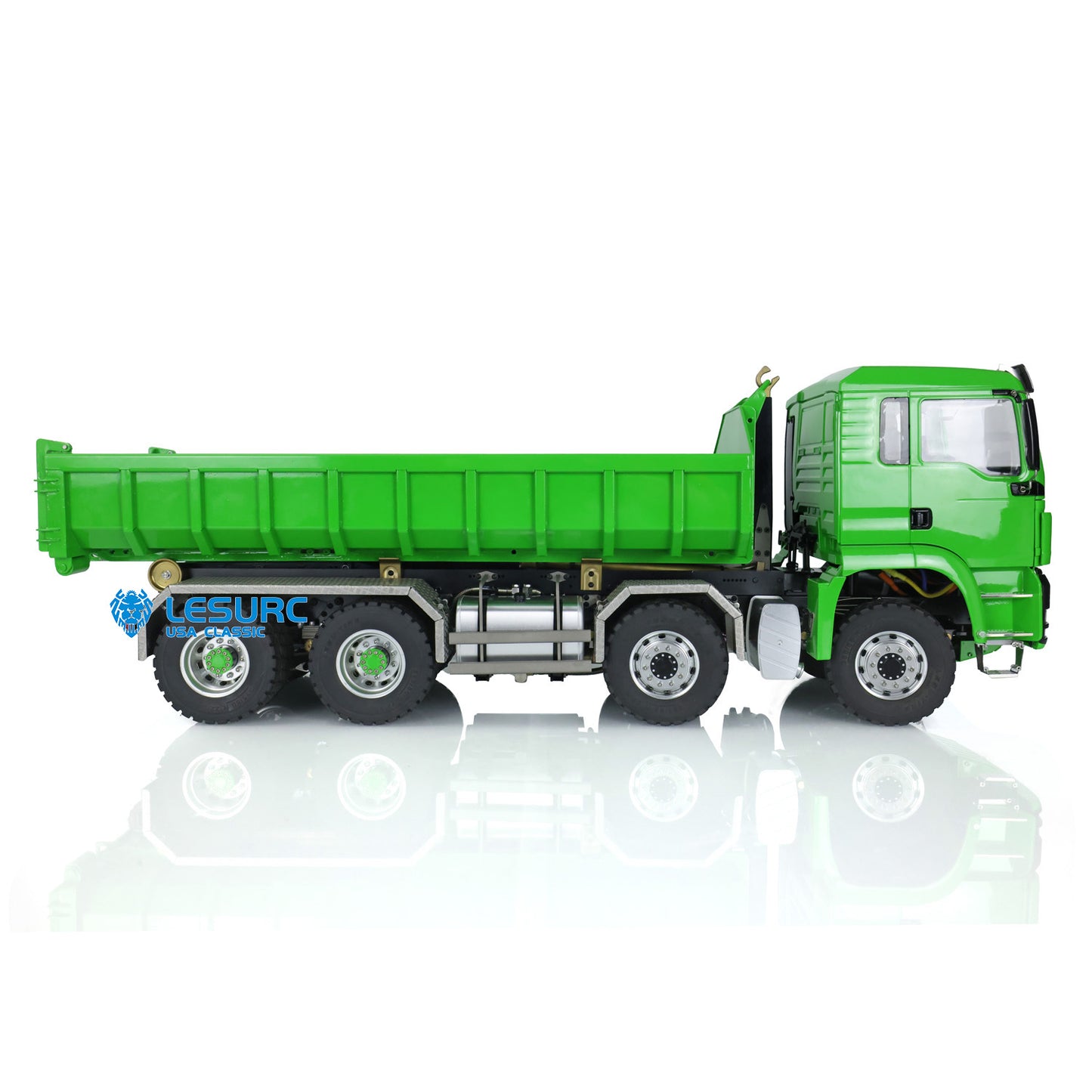 LESU 1/14 8x8 Metal Hydraulic RC Roll On Off Dump Truck 2 Speed Transmission FlySky I6S Radio Controller Sound Light System