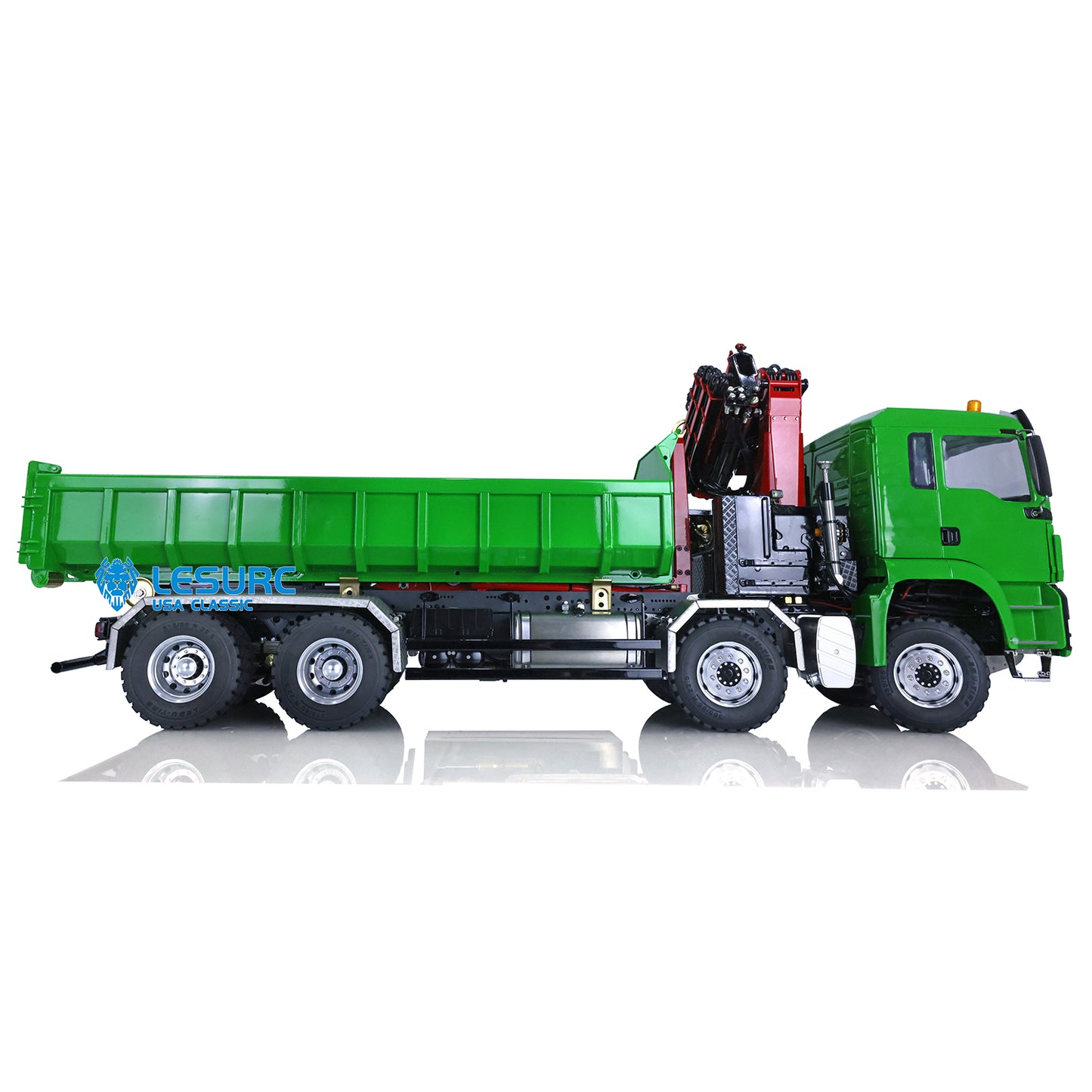 LESU 1/14 8*8 RC Roll on/off Hydraulic Truck Crane Dumper Tipper Reversing Valve W/ Light Sound Motor ESC Battery PL18EV Radio