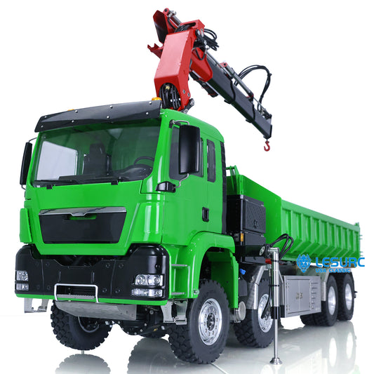 LESU 1/14 8*8 RC Roll on/off Hydraulic Truck Crane Dumper Tipper Reversing Valve W/ Light Sound Motor ESC W/O Battery Charger Radio