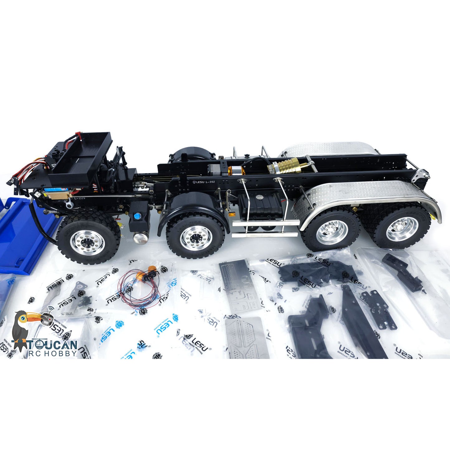 LESU 1/14 Scale 8*8 Metal Chassis TGS Hydraulic Dumper Truck Construction Vehicle W/ Light Sound System Motor ESC Servo Model