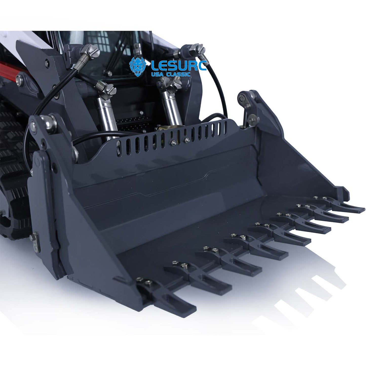 LESU 1/14 Aoue-LT5 Metal Hydraulic Tracked Skid-Steer Loader RTR Model Lights RC Construction Vehicles Battery Radio Bobcat