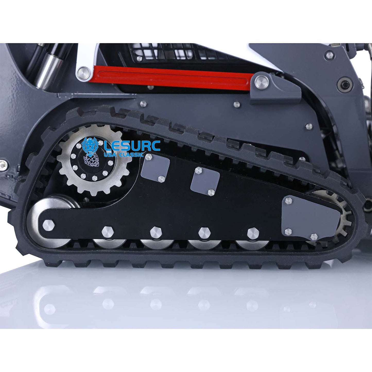 LESU 1/14 Aoue-LT5 Metal Hydraulic Tracked Skid-Steer Loader RTR Model Lights RC Construction Vehicles Battery Radio Bobcat