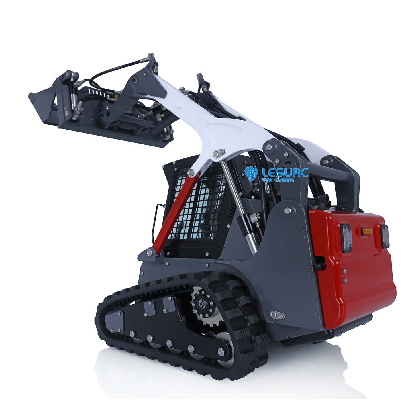 LESU 1/14 Aoue-LT5 Metal Hydraulic Tracked Skid-Steer Loader RTR Model Lights RC Construction Vehicles Battery Radio Bobcat