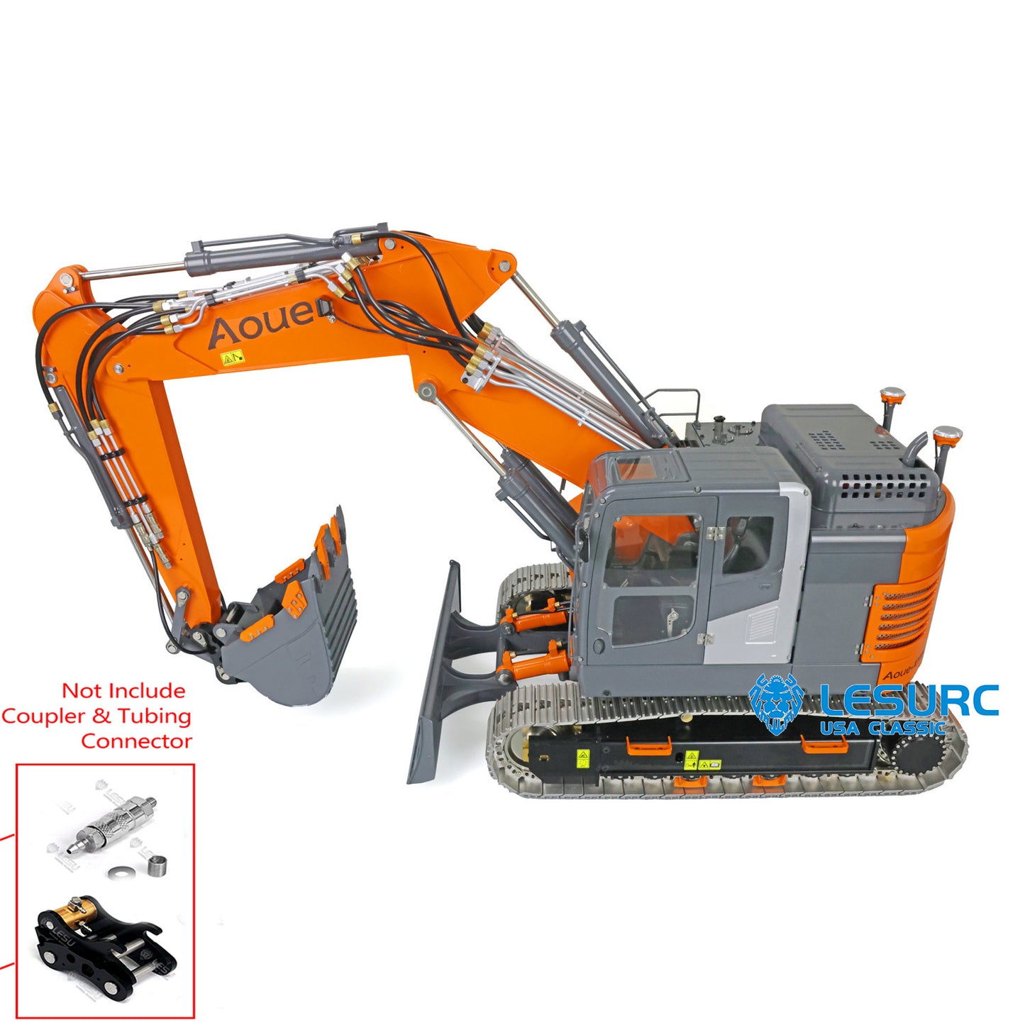 LESU Assembled Metal 1/14 Hydraulic RC Excavator Aoue ET26L Pump Valve ESC GPS Remote Control Digger Construction Vehicles