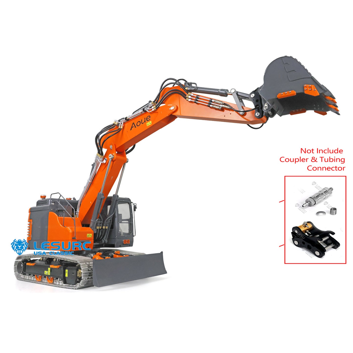 LESU Assembled Metal 1/14 Hydraulic RC Excavator Aoue ET26L Pump Valve ESC GPS Remote Control Digger Construction Vehicles