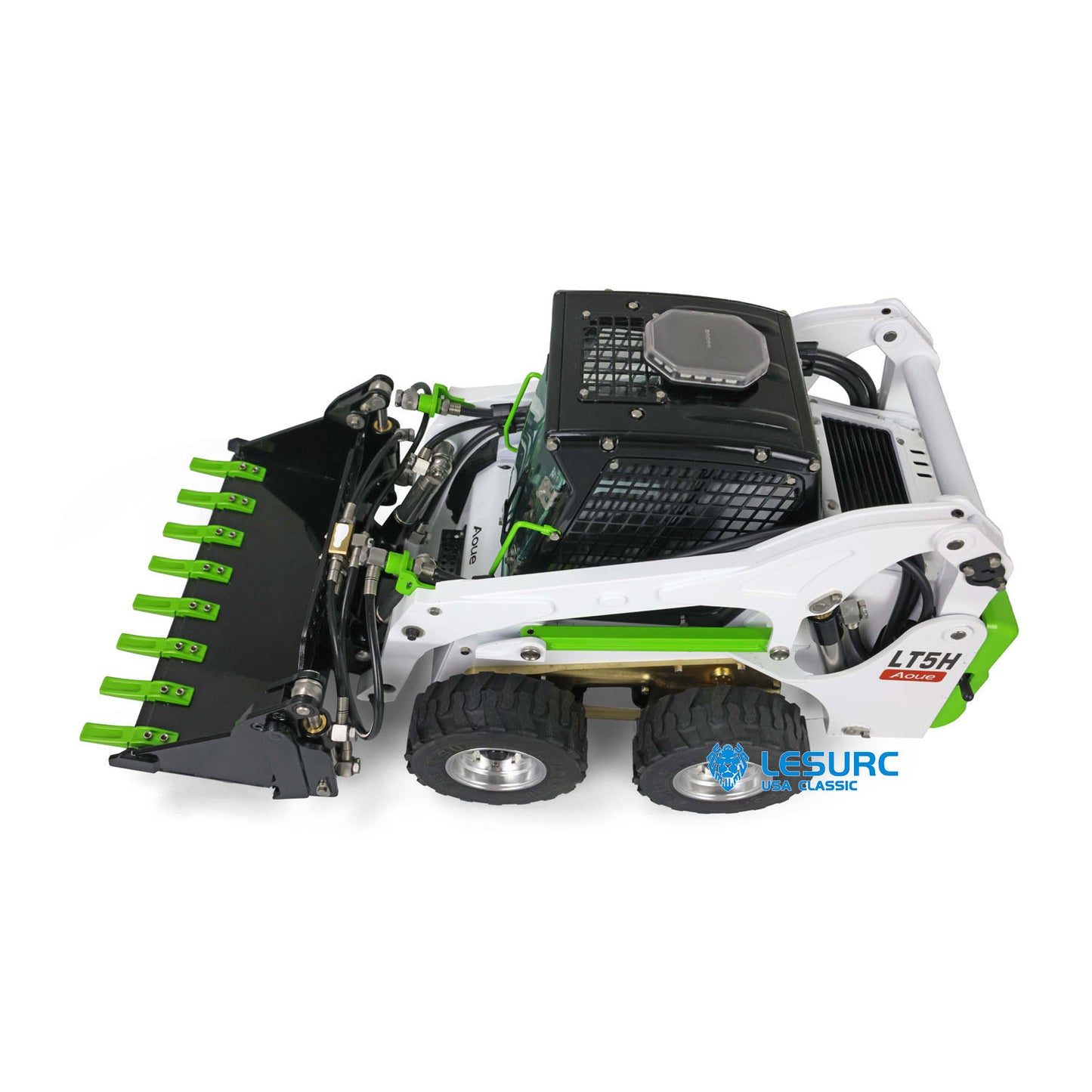 LESU Aoue LT5H 1/14 Metal RC Hydraulic Skid Steer Loader A0008 with FlySky I6S Radio Controller Light Sound for Engineering Vehicle Enthusiast