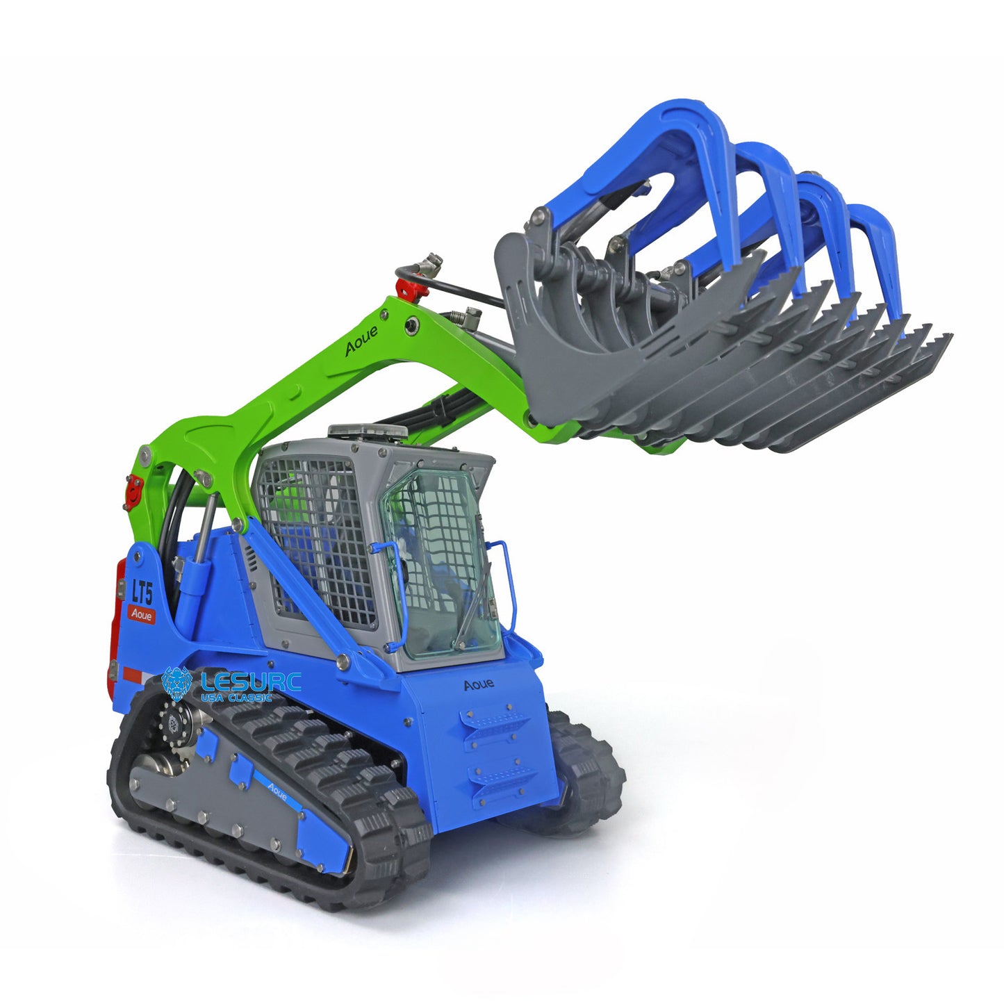 LESU AOUE LT5 1/14 Metal RC Skid-Steer Loader B0008 with FlySky I6S Radio Controller Sound Light for Hydraulic Construction Vehicle Model Enthusiast