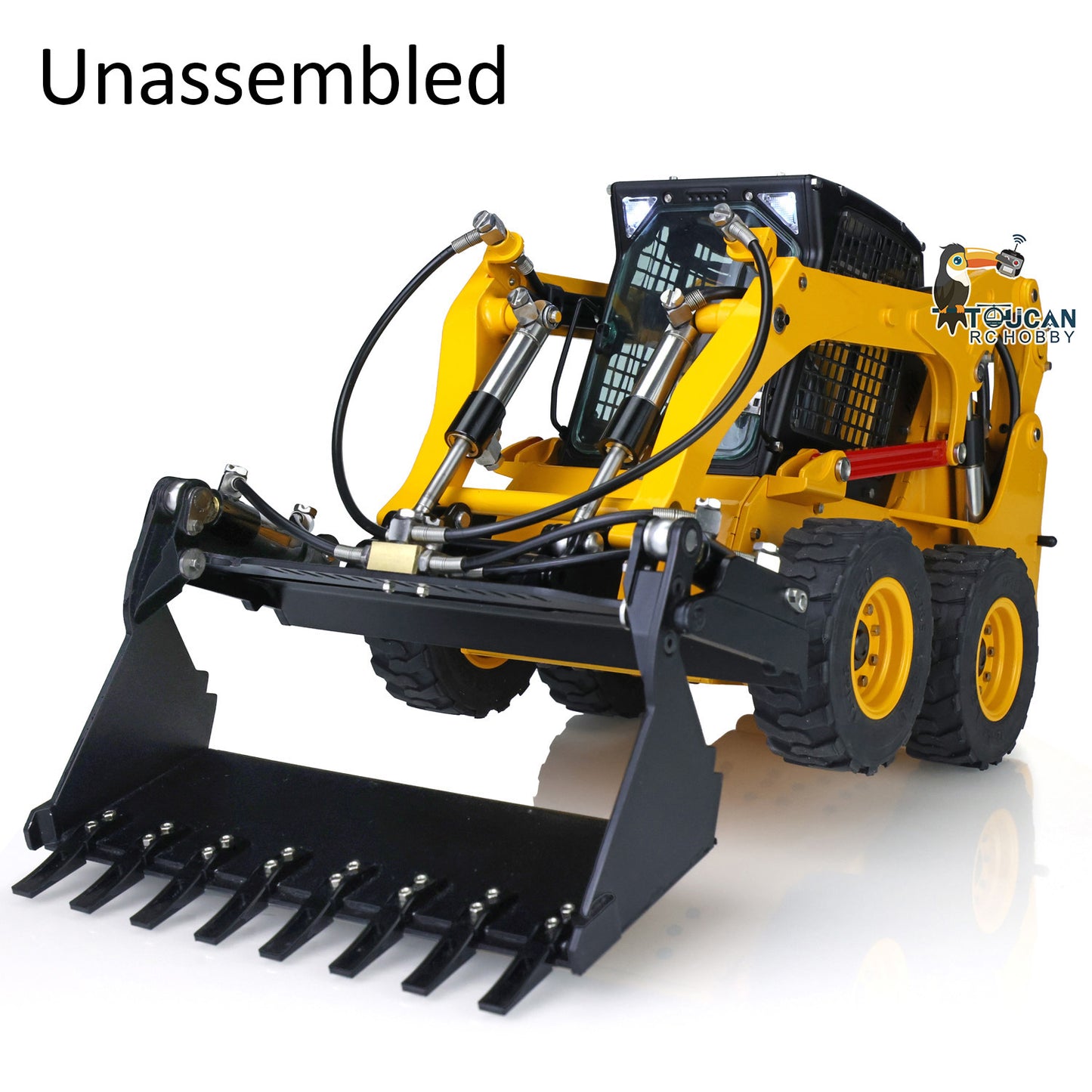 LESU 1/14 Scale Metal Aoue-LT5H Wheeled Skid-Steer Loader Radio Control Hydraulic DIY Model Sound Light System Esc Attachments