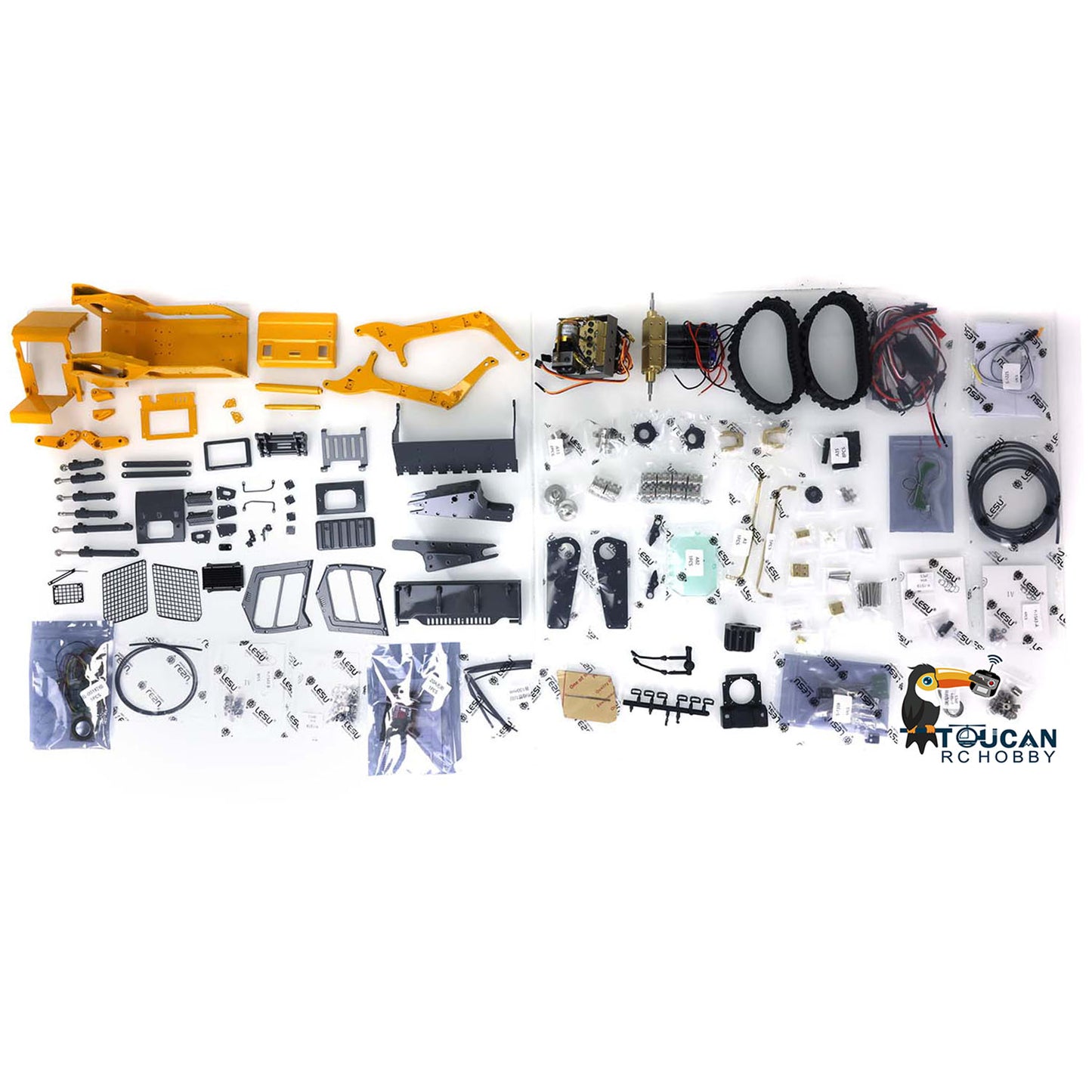 LESU Aoue B0008 LT5 Metal 1/14 Remote Control Hydraulic Tracks Skid-Steer Loader Vehicle With Sound Light Unassembled Model