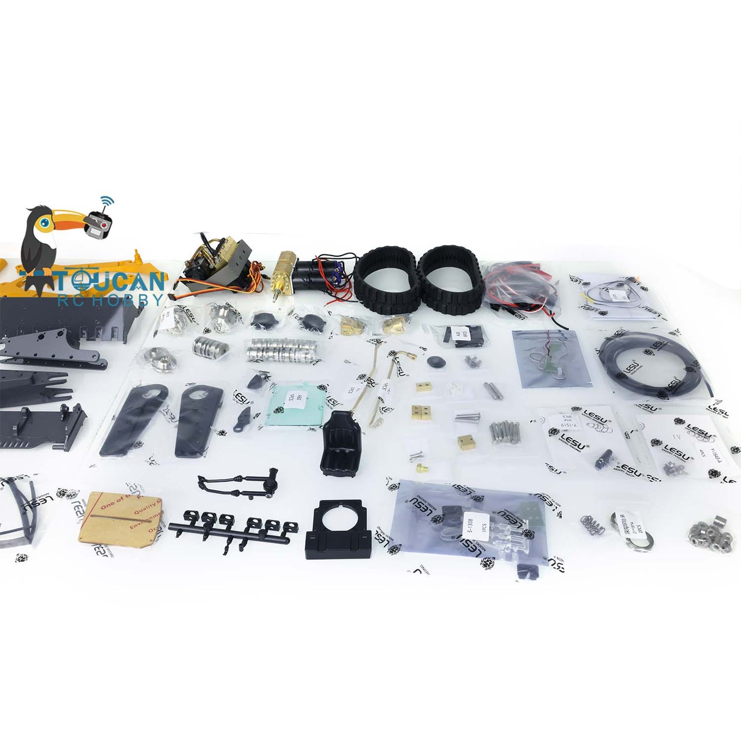 LESU Aoue B0008 LT5 Metal 1/14 Remote Control Hydraulic Tracks Skid-Steer Loader Vehicle With Sound Light Unassembled Model