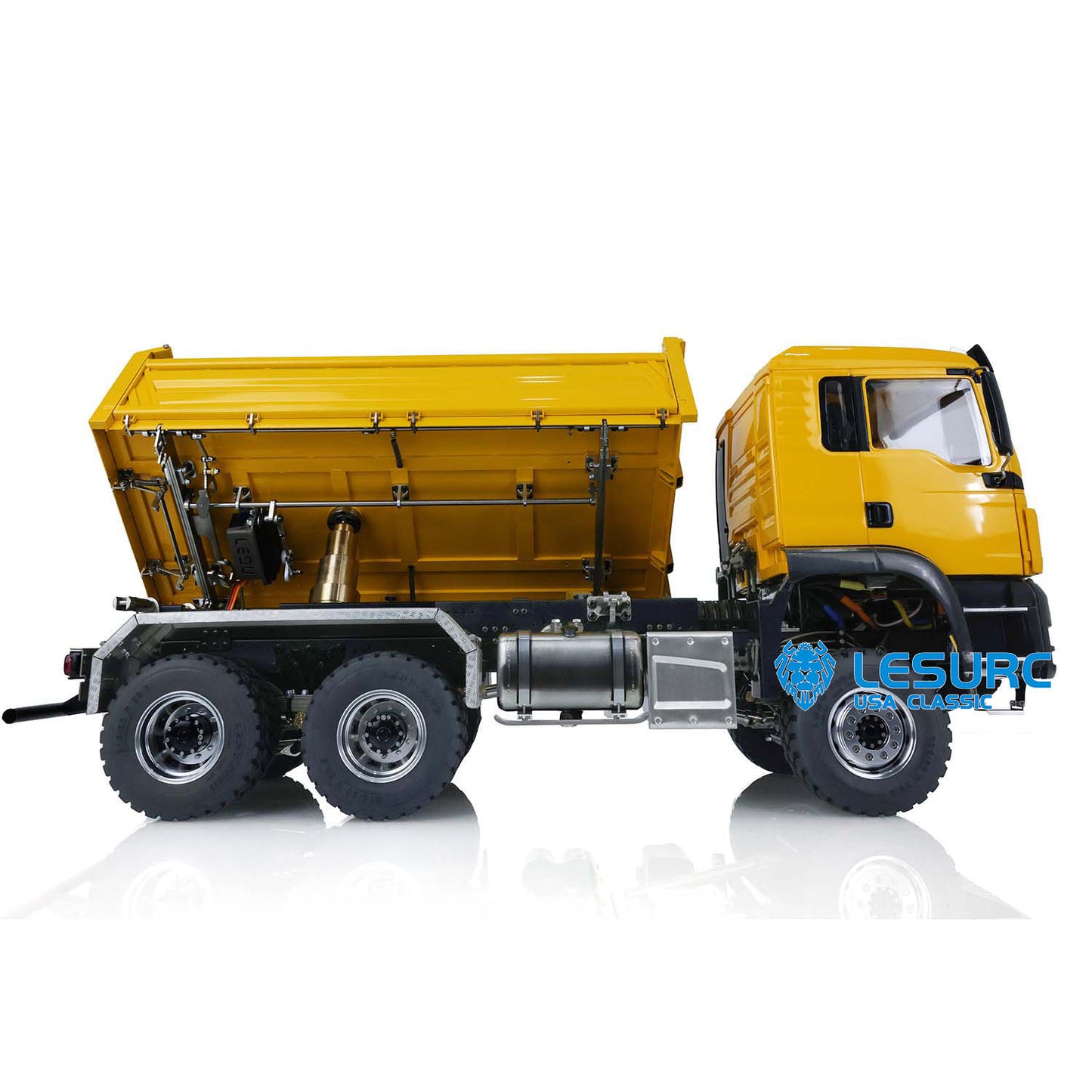 LESU 1/14 Metal 3 Ways RC Dumper Truck Model 3Speed Transmission Sound Light System for Remote Control Engineering Vehicle Enthusiast