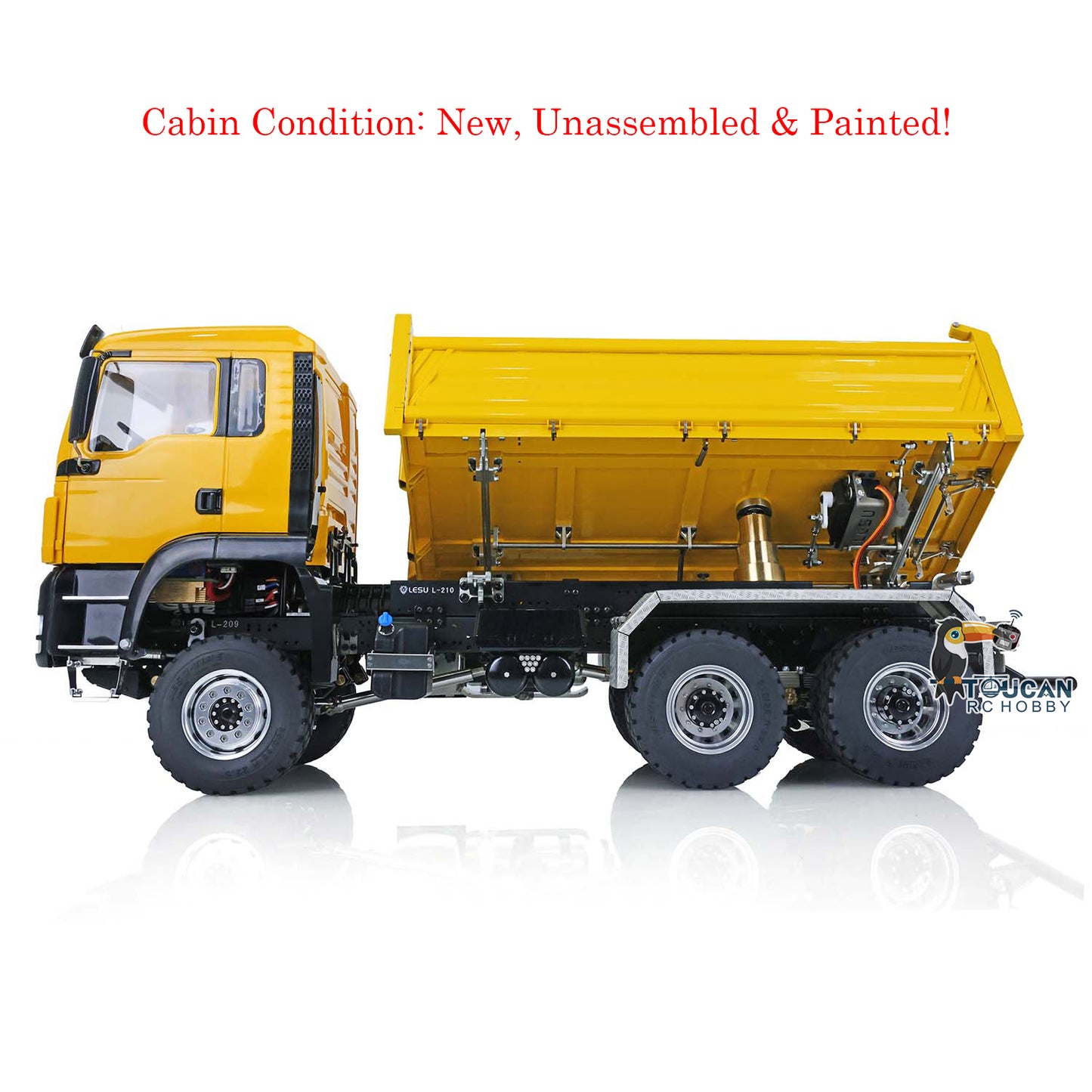 LESU 1/14 Scale Remote Controlled TGS Three-way Transmission Dumper Truck Hydraulic Model W/ Lights Sound System Motor ESC Cab