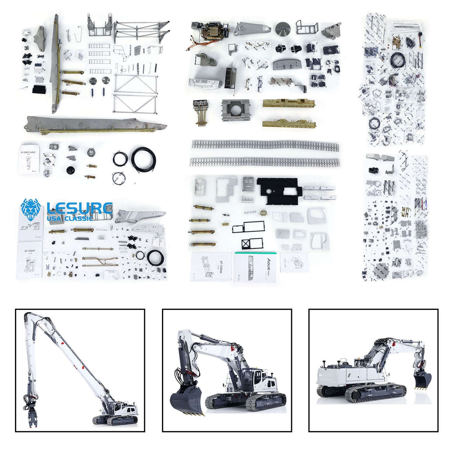 LESU LR960 KIT 1/14 RC Full Hydraulic Excavator Demolition Digging Arm DIY Model Emulated Construction Vehicle Unpainted Unassembled