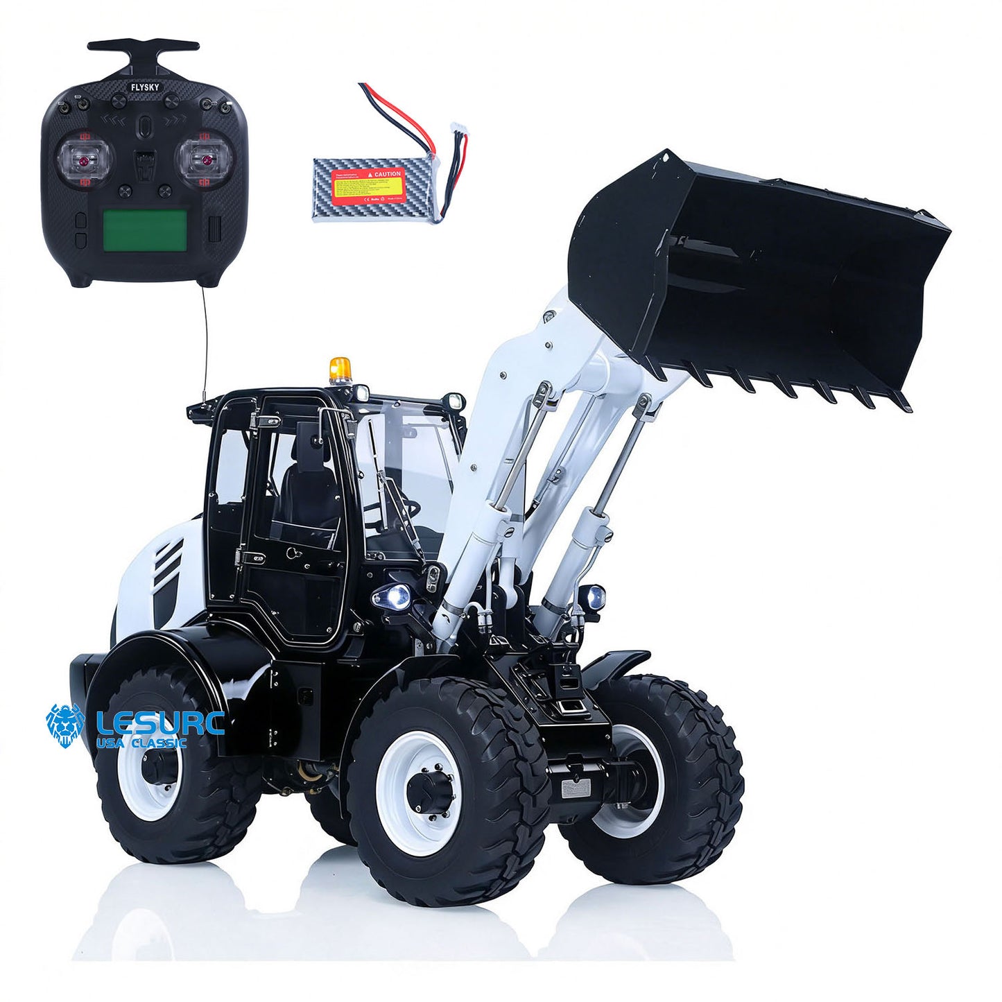 LESU Aoue-WA100M-8 1/14 Metal 4X4 RC Hydraulic Loader A0021 RTR with FlySky ST8 Radio Controller Brushless Motor 3+1CH Valve Light Sound